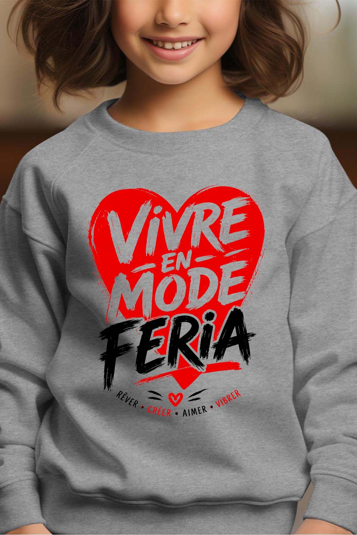 Grossiste I.A.L.D FRANCE - VIVRE mode feria - Sweat Col Rond Fille