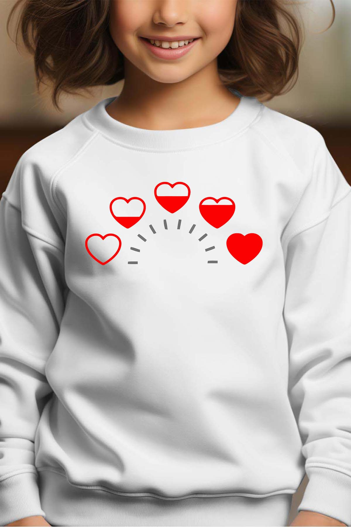 Mayorista I.A.L.D FRANCE - Nivel del corazón - Sudadera de cuello redondo niña