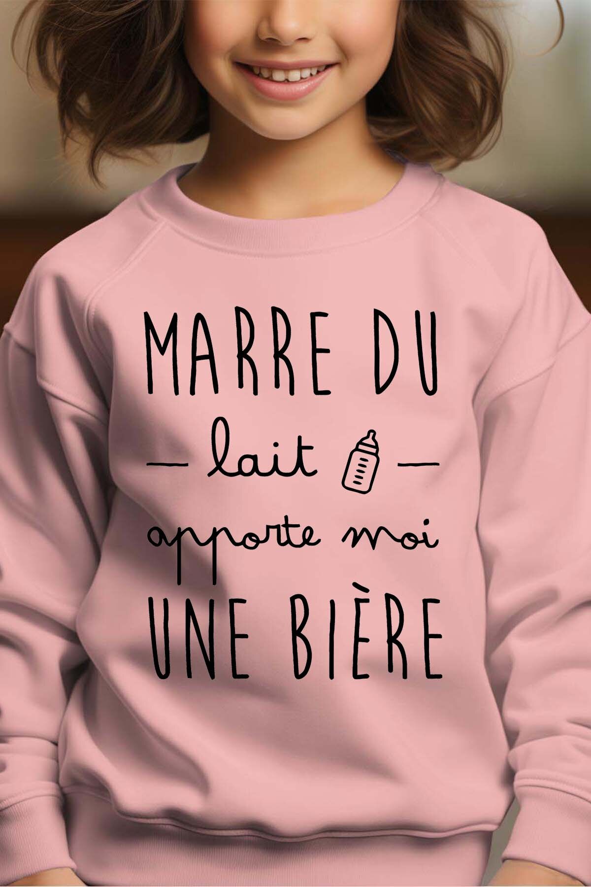 Grossiste I.A.L.D FRANCE - Marre lait apporte bière - Sweat Col Rond Fille