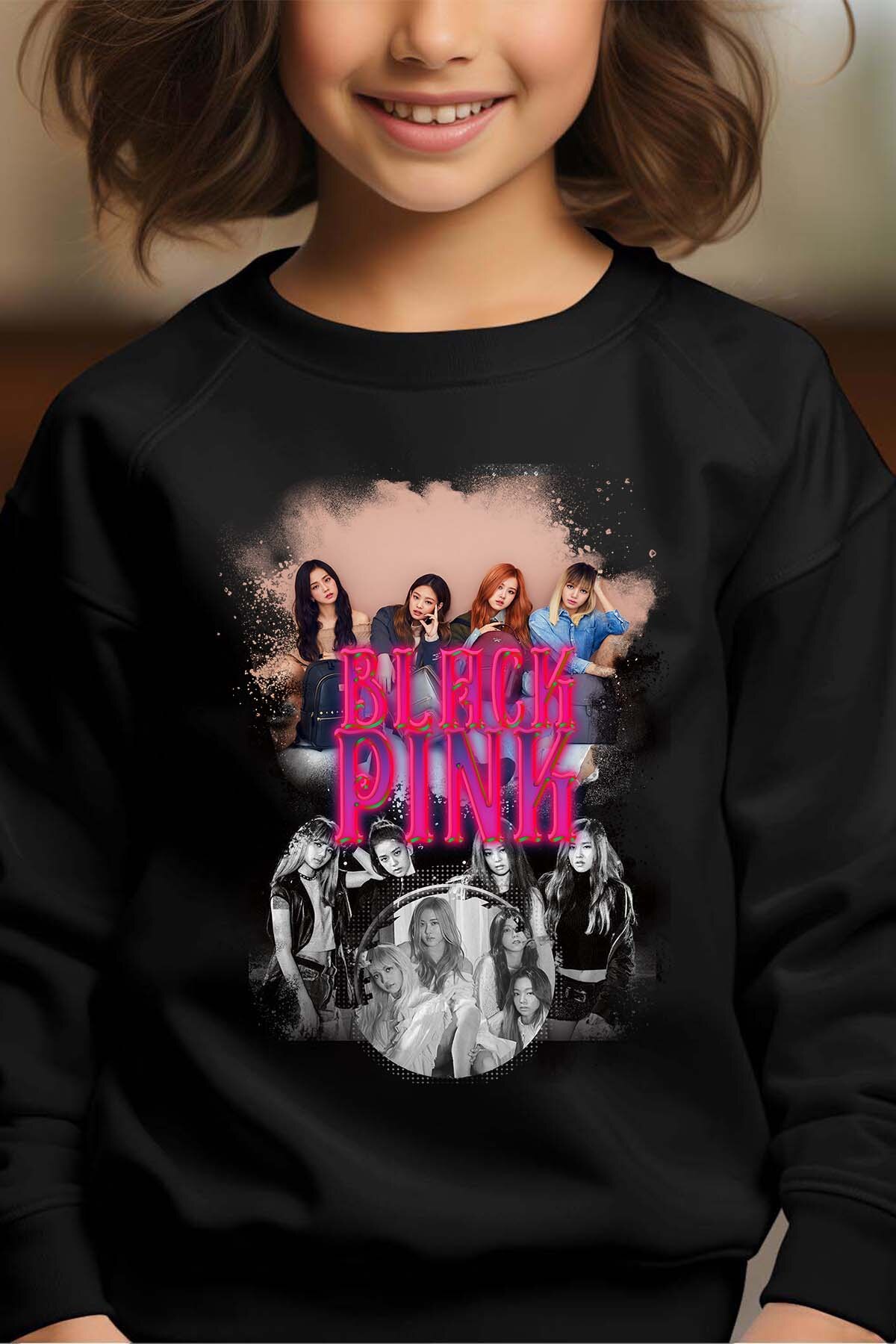 Grossiste I.A.L.D FRANCE - Black pink Bootleg 03 - Sweat Col Rond Fille