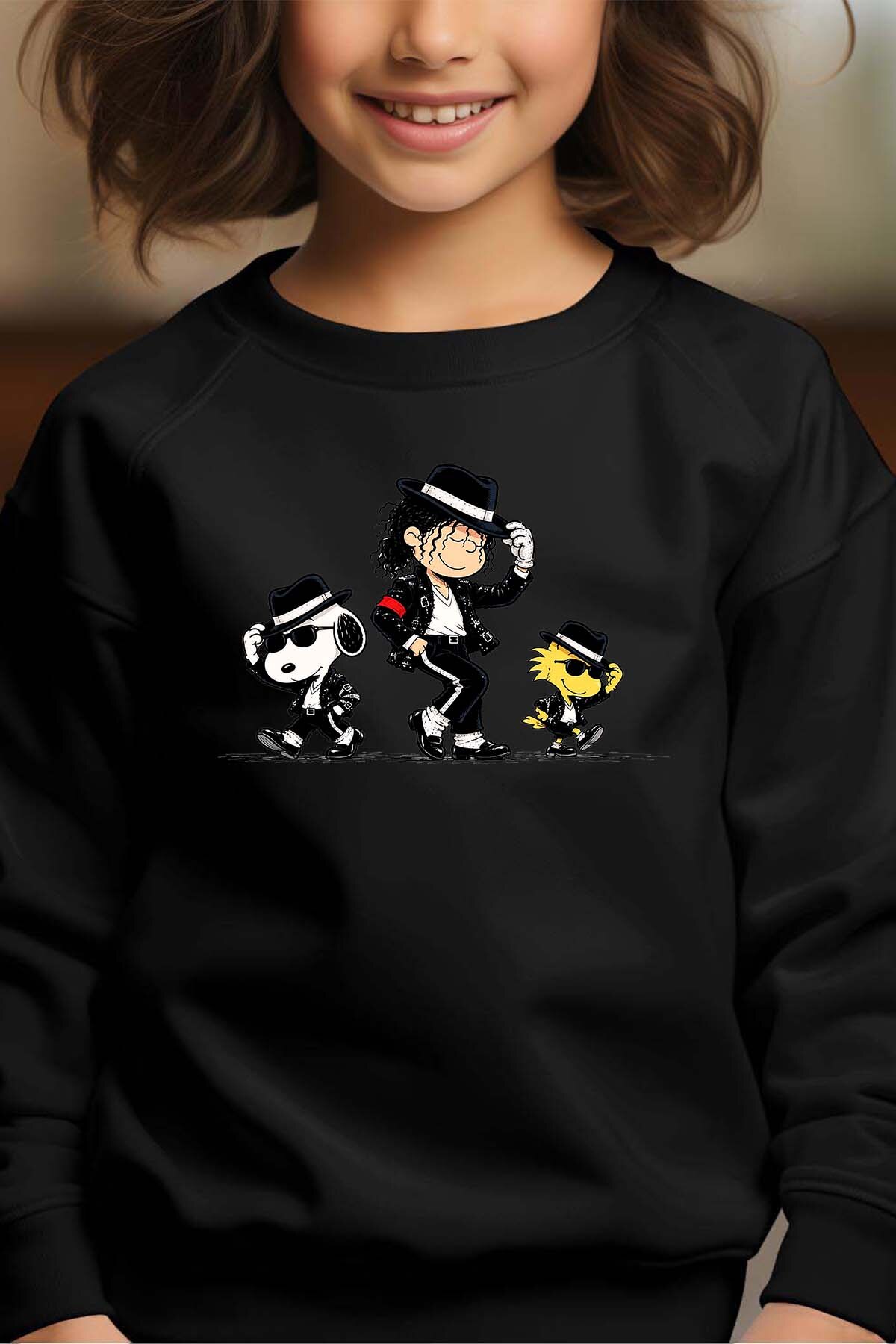 Grossiste I.A.L.D FRANCE - Snoopy Michael Jackson - Sweat Col Rond Fille