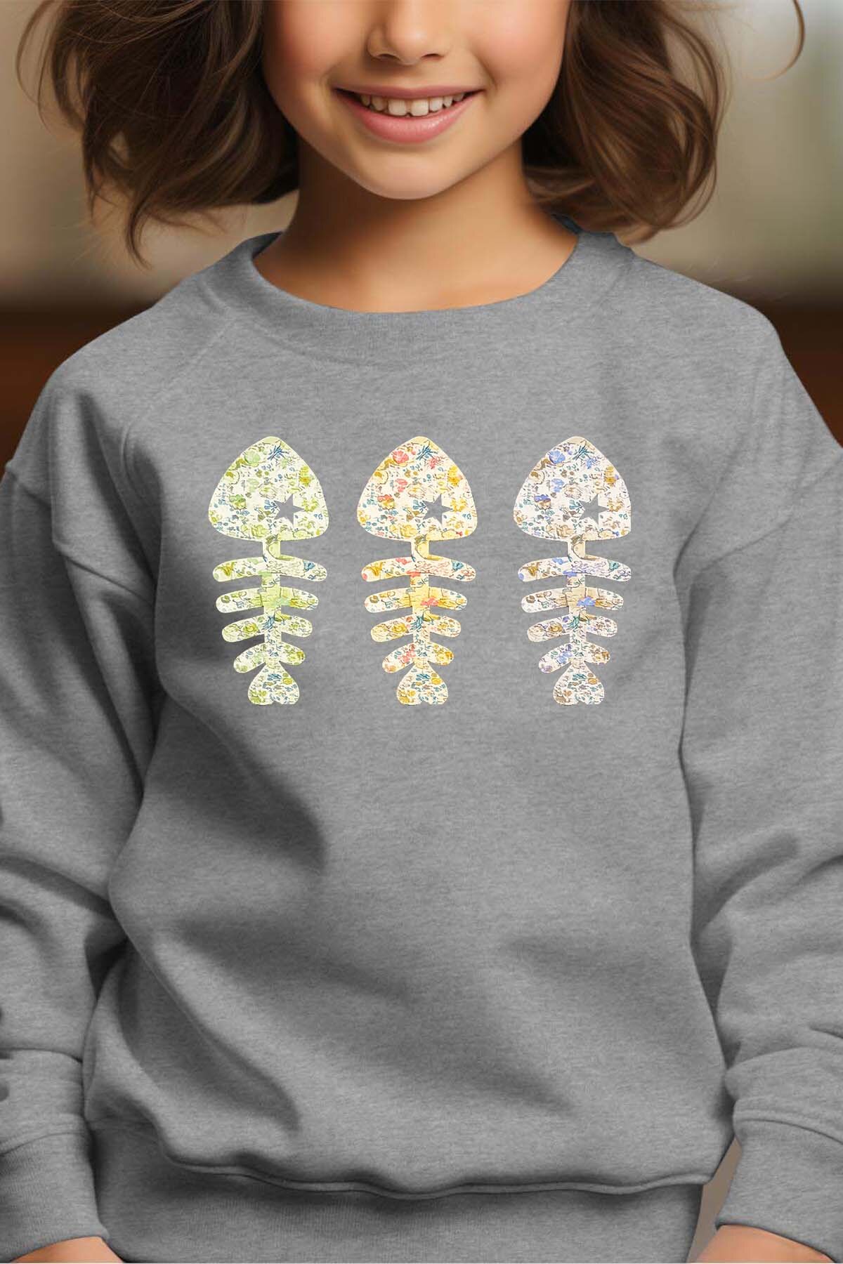 Grossiste I.A.L.D FRANCE - Floral fishbone - Sweat Col Rond Fille