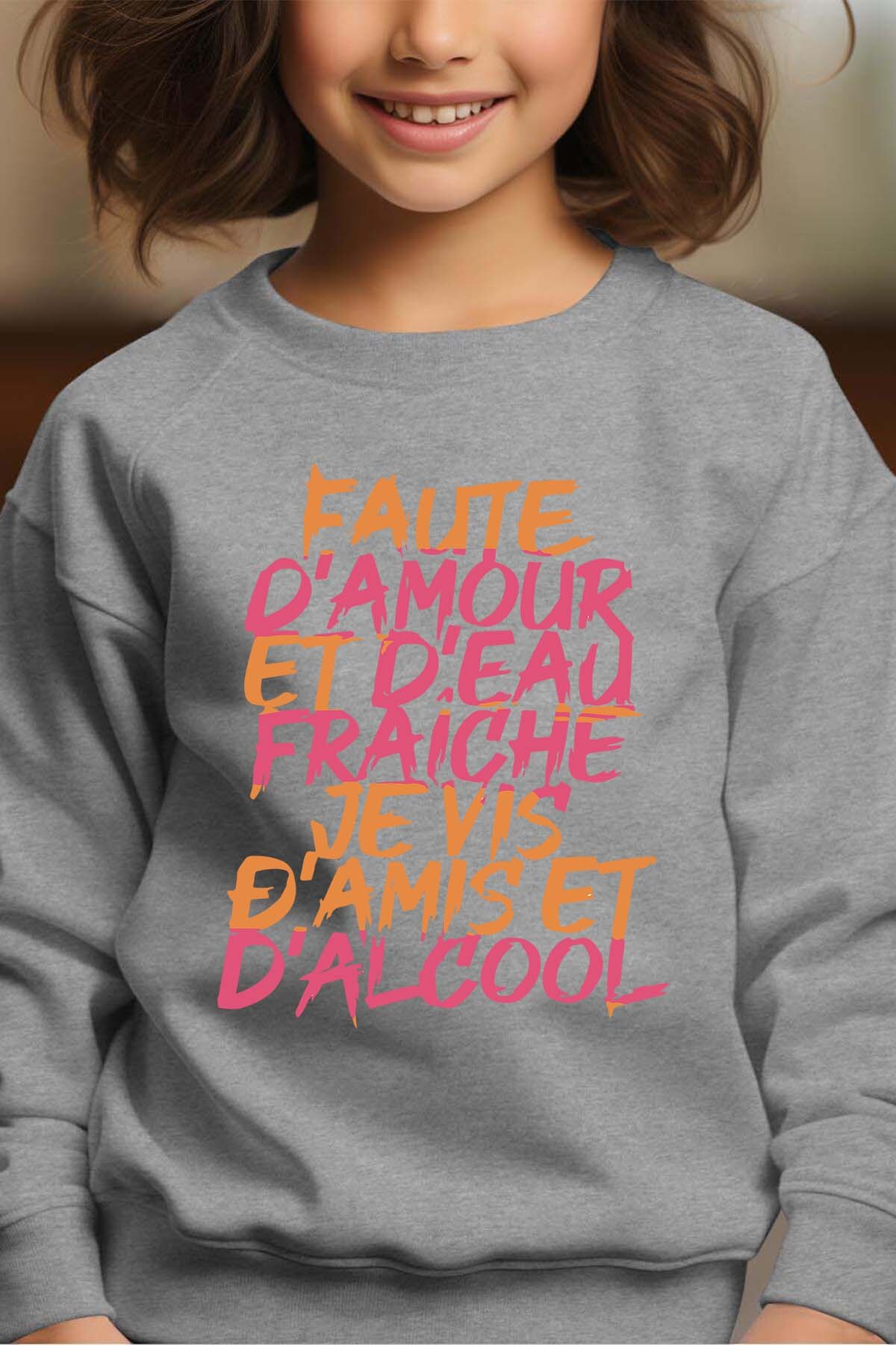 Mayorista I.A.L.D FRANCE - Amour & Alcool - Sudadera con cuello redondo para niña