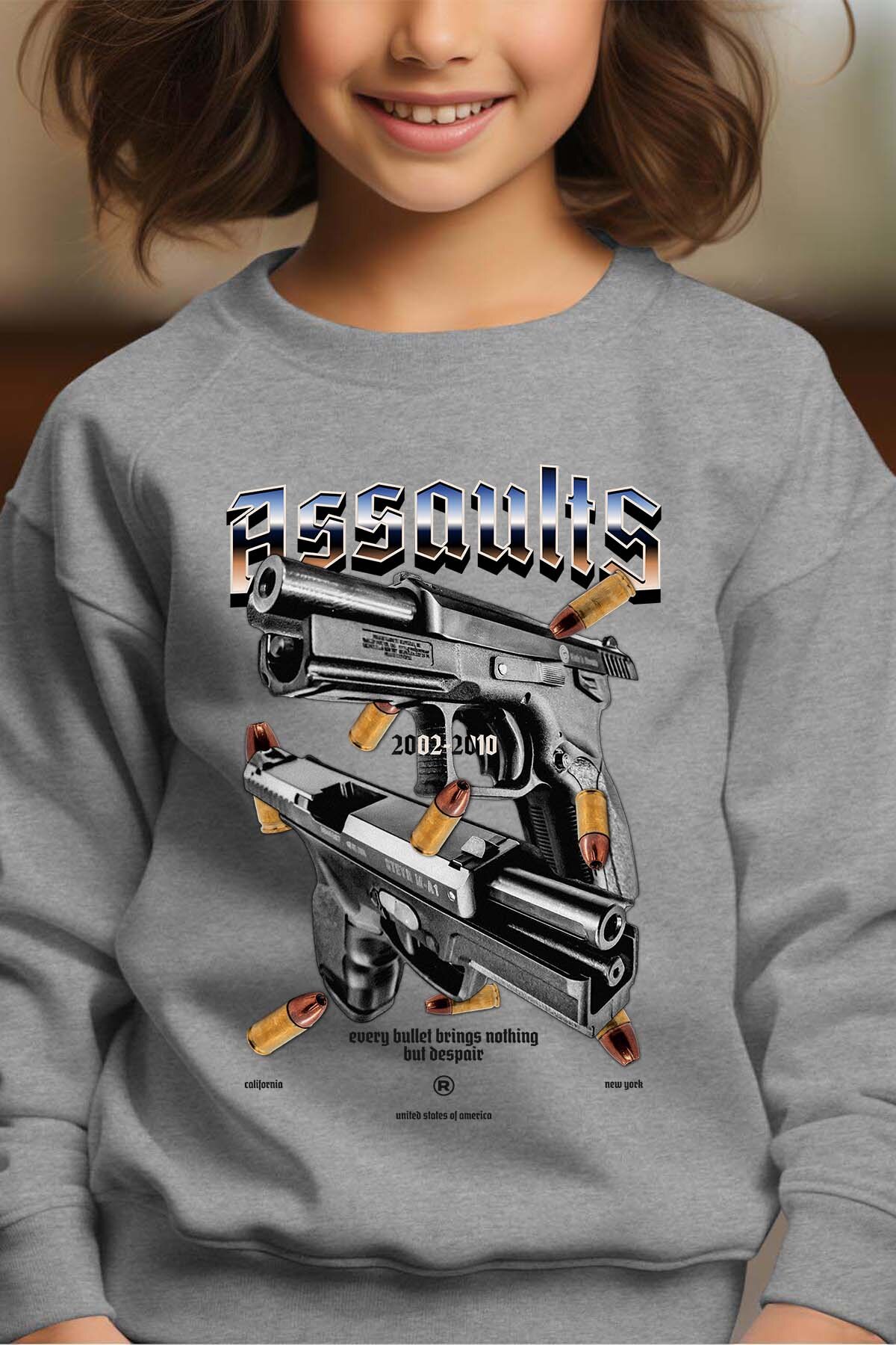 Grossiste I.A.L.D FRANCE - Gun Graphic-kamel-khedimallah - Sweat Col Rond Fille