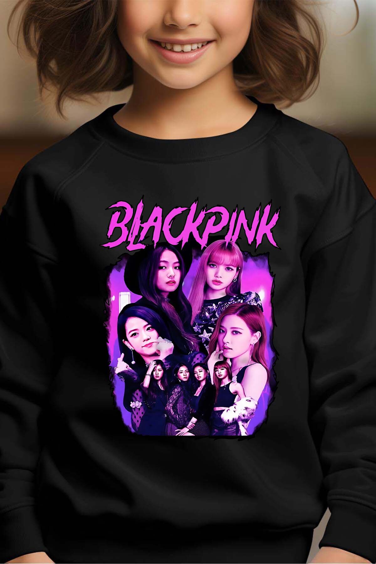 Grossiste I.A.L.D FRANCE - Black pink Bootleg 01 - Sweat Col Rond Fille