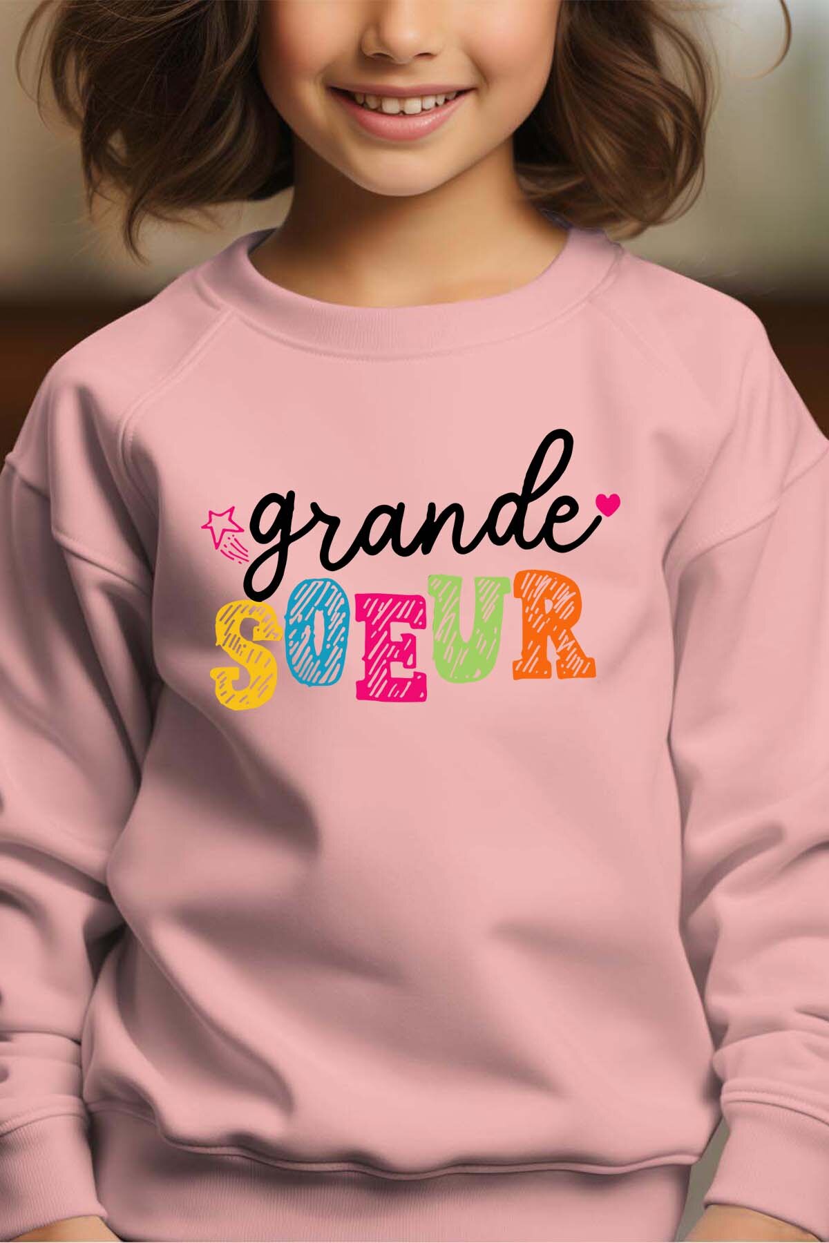 Grossiste I.A.L.D FRANCE - Grand soeur Craie - Sweat Col Rond Fille