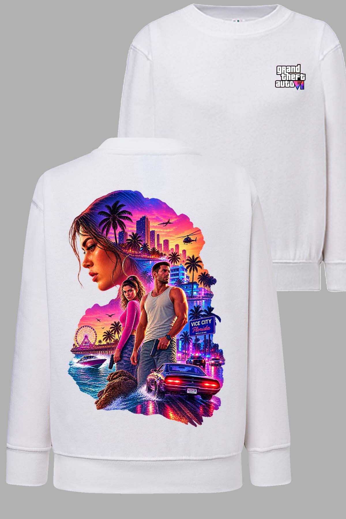 Grossiste I.A.L.D FRANCE - Visage GTheft Auto - Sweat Col Rond Garçon