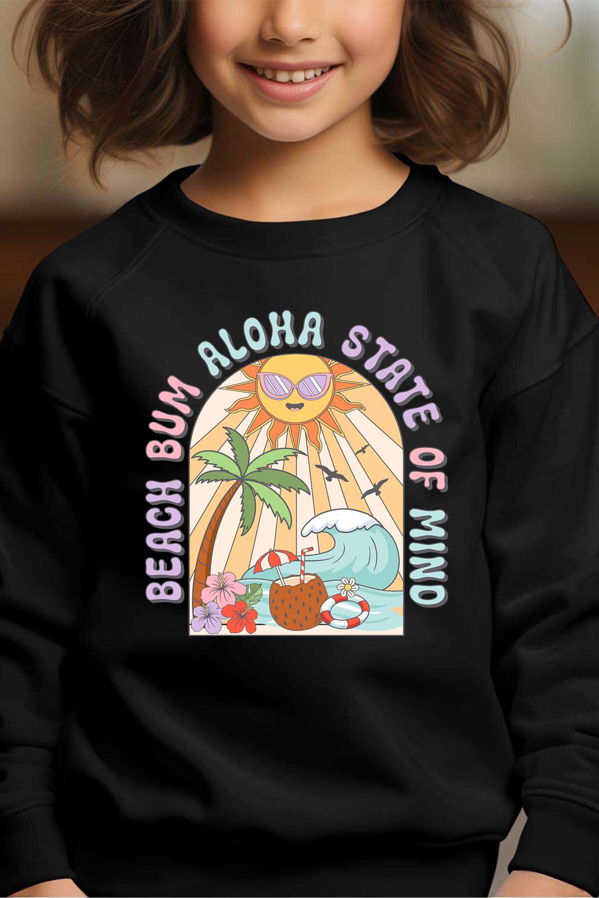 Mayorista I.A.L.D FRANCE - Beach bum aloha - Sudadera de cuello redondo para niña