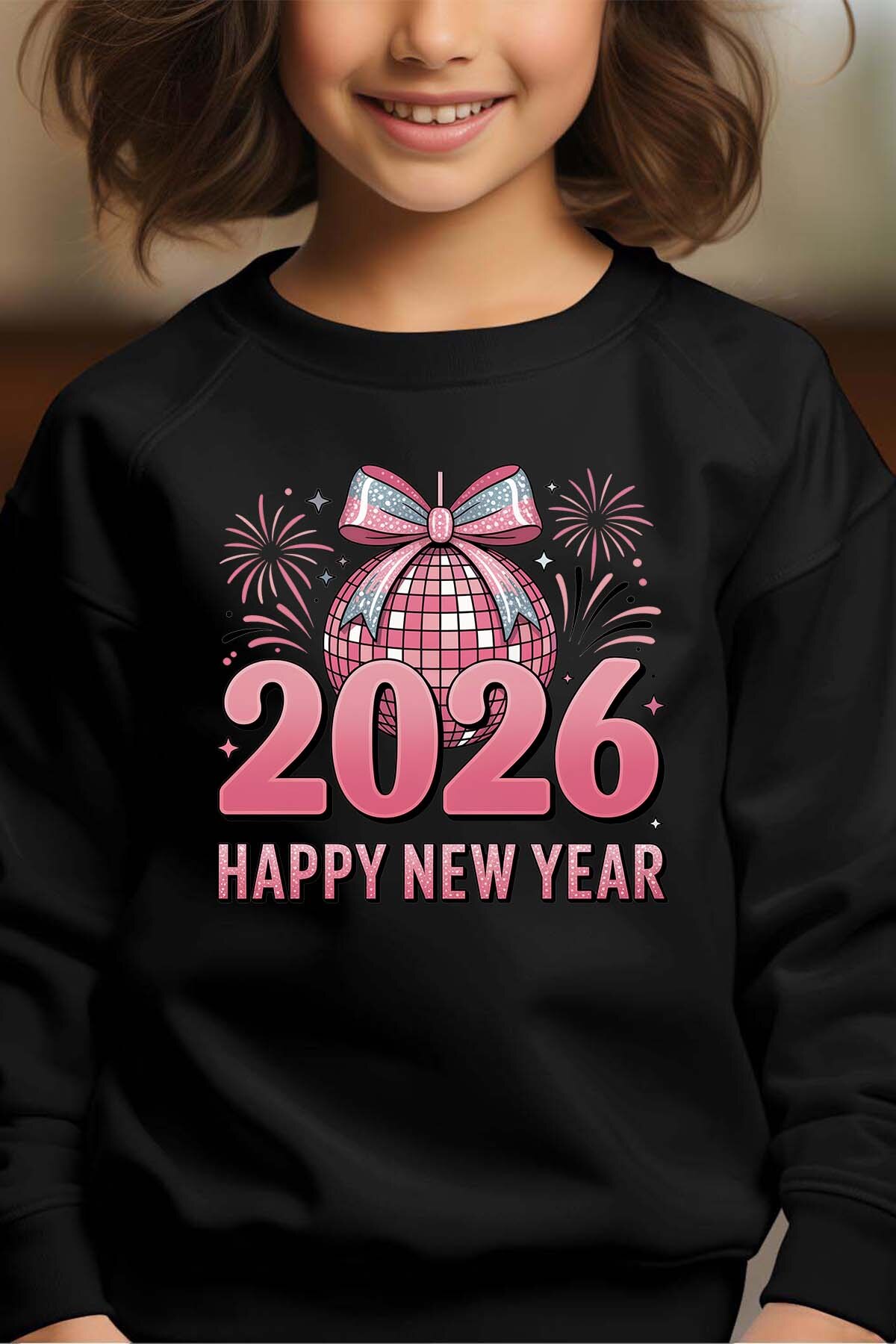Großhändler I.A.L.D FRANCE - Fröhliches 2026 Pink - Rundhals-Sweatshirt Mädchen
