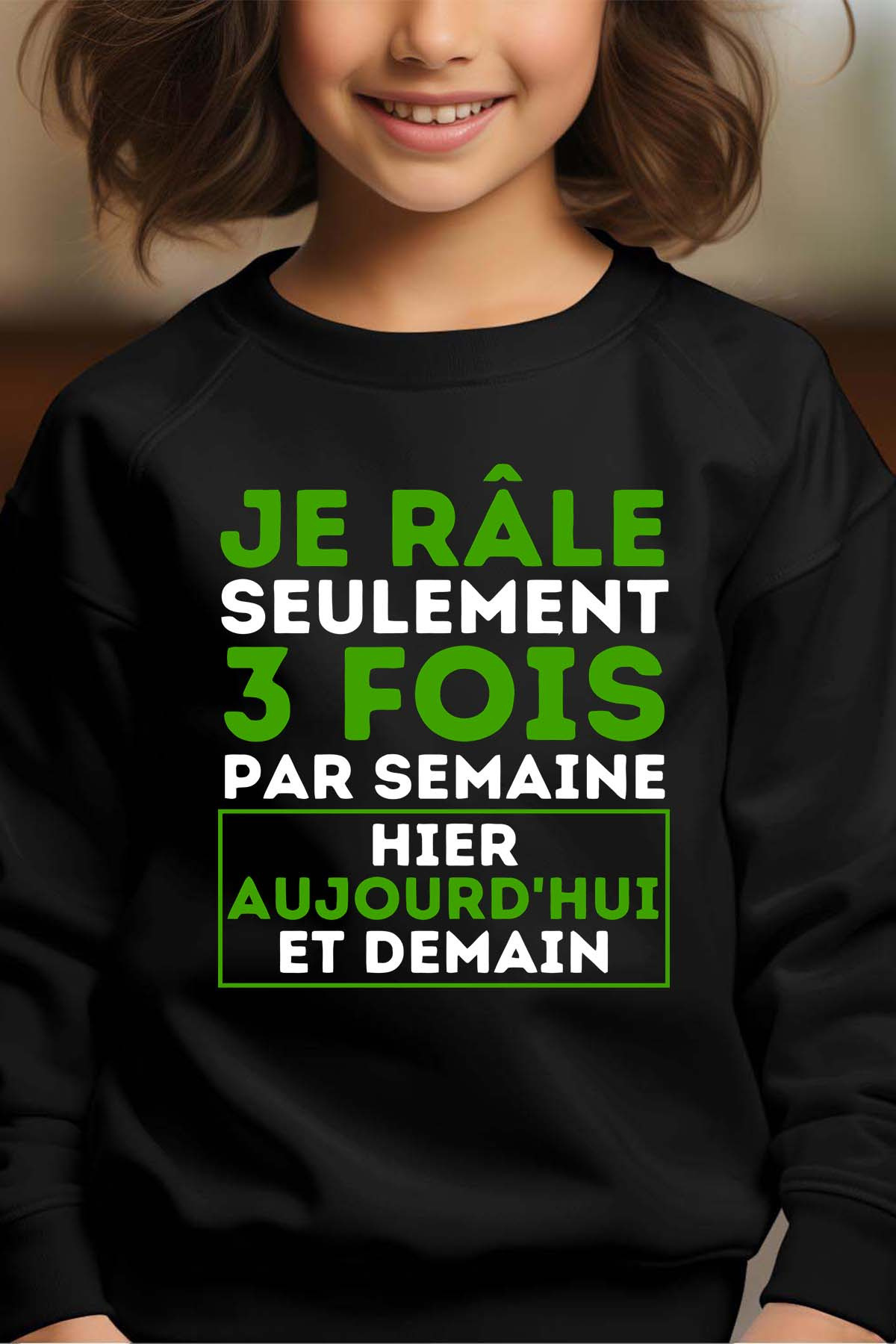 Grossiste I.A.L.D FRANCE - Rale trois BLANC - Sweat Col Rond Fille