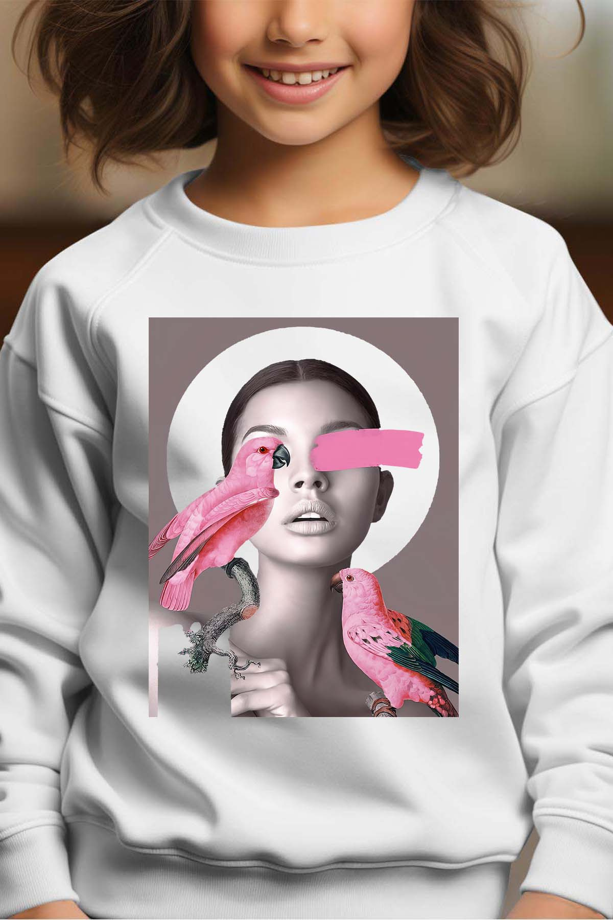 Grossiste I.A.L.D FRANCE - Yellow girl 2Pa - Sweat Col Rond Fille