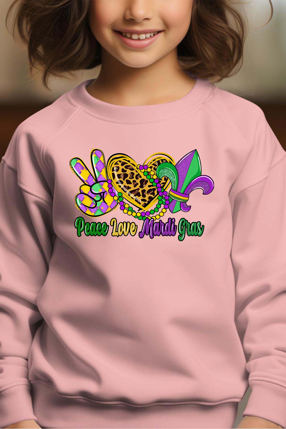 Wholesaler I.A.L.D FRANCE - Peace love Mardi - Crewneck sweatshirt Girl