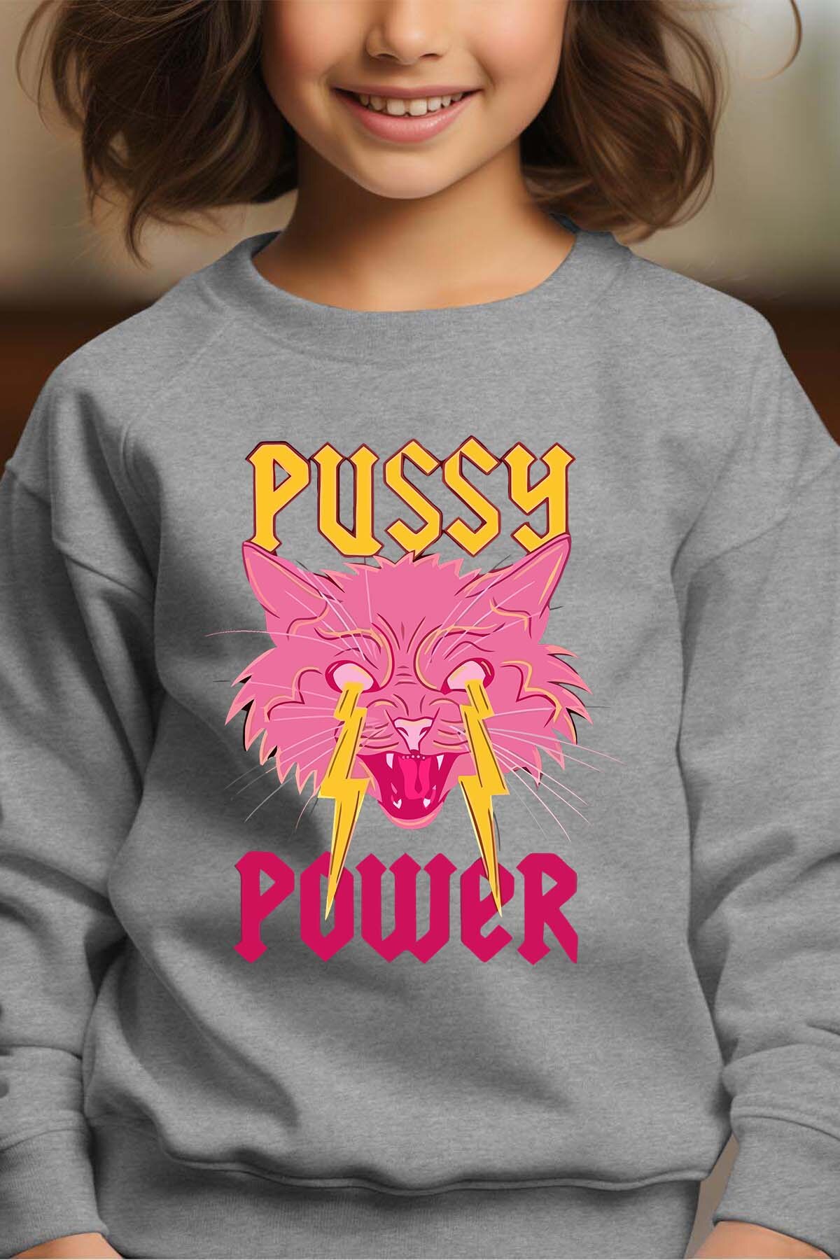 Großhändler I.A.L.D FRANCE - Pussy Power - Rundhals-Sweatshirt Mädchen