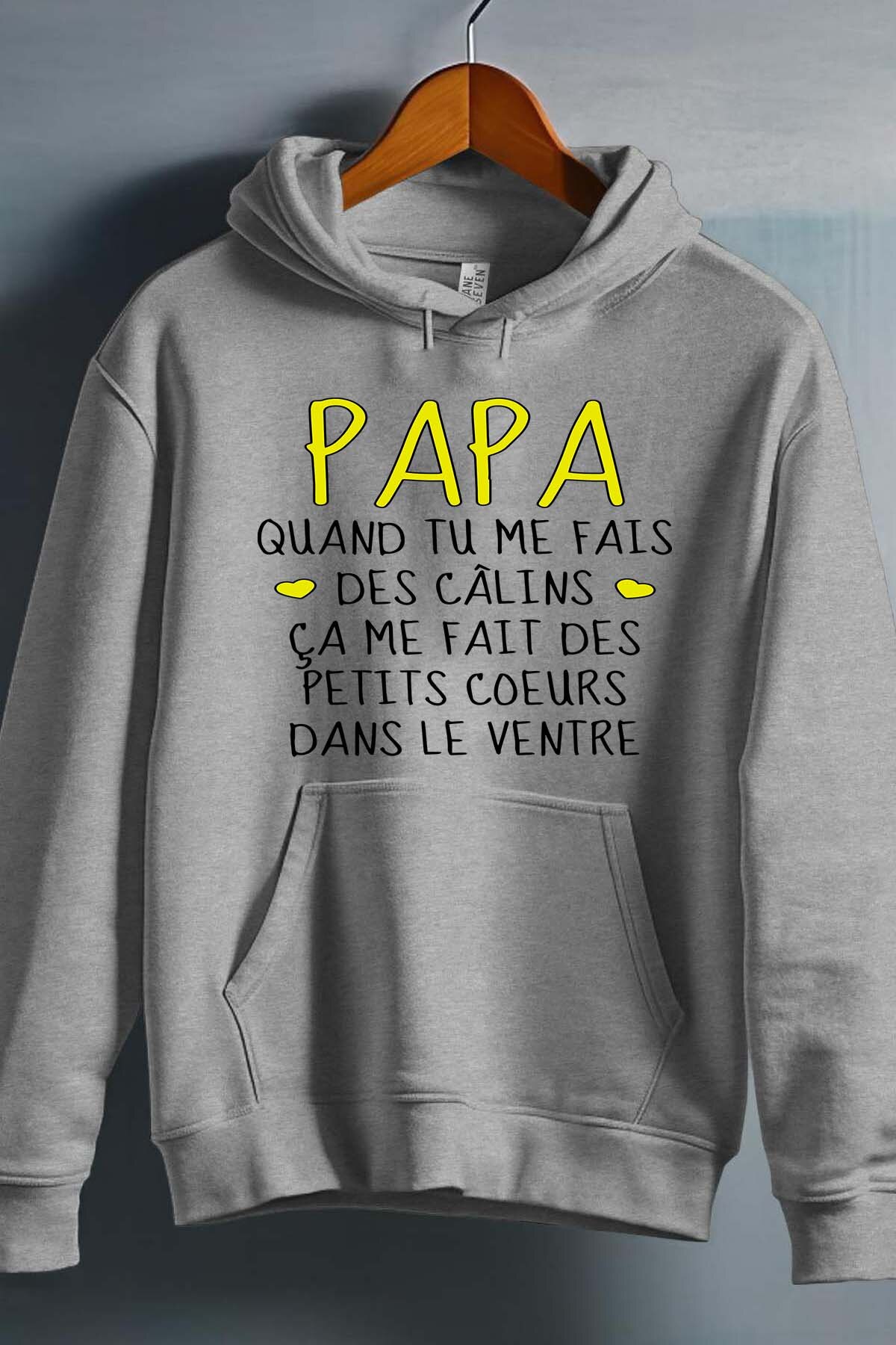 Grossiste I.A.L.D FRANCE - Papa calin coeur ventre - Sweat Capuche Fille