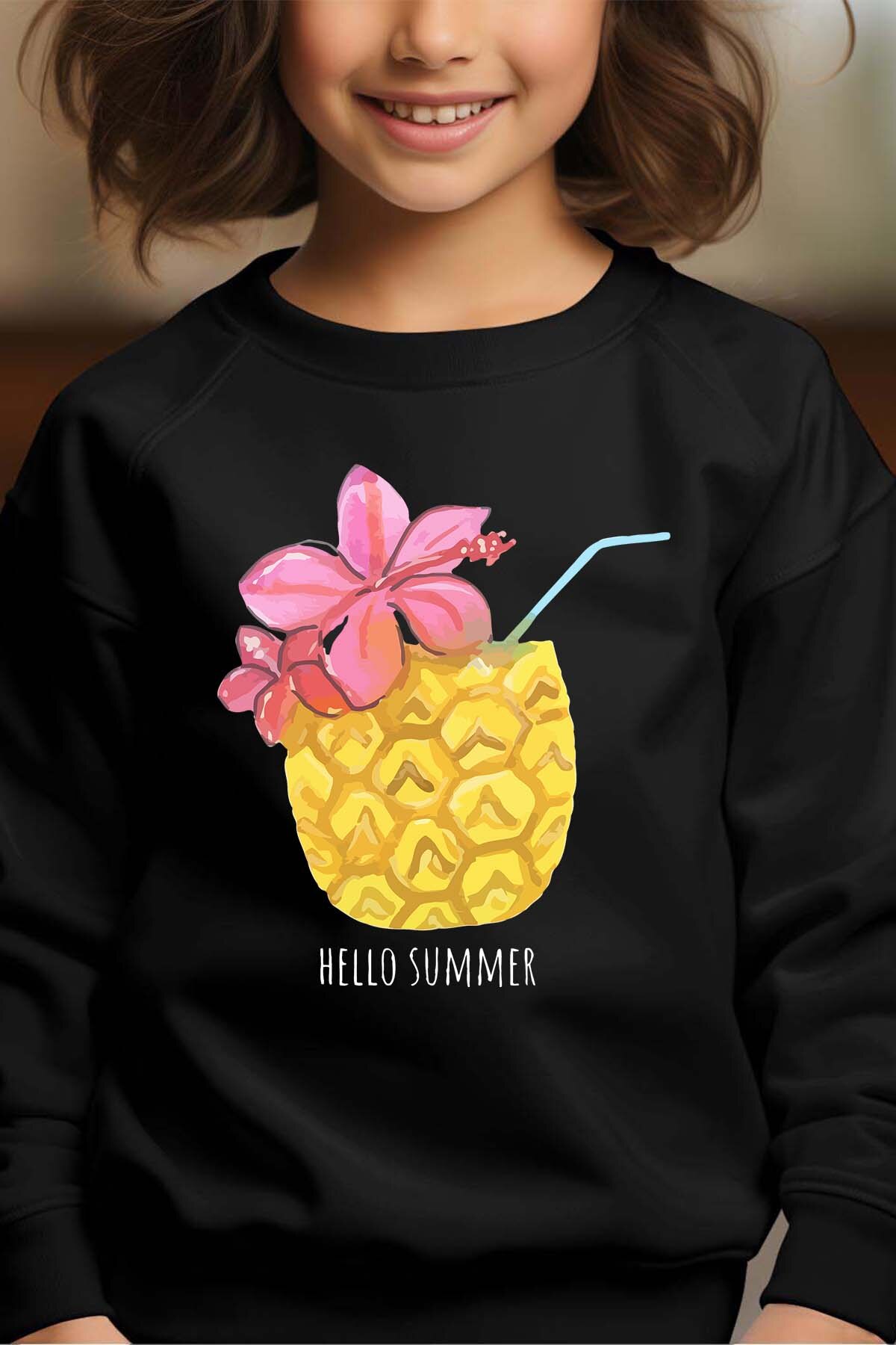 Grossiste I.A.L.D FRANCE - Ananas Summer - Sweat Col Rond Fille