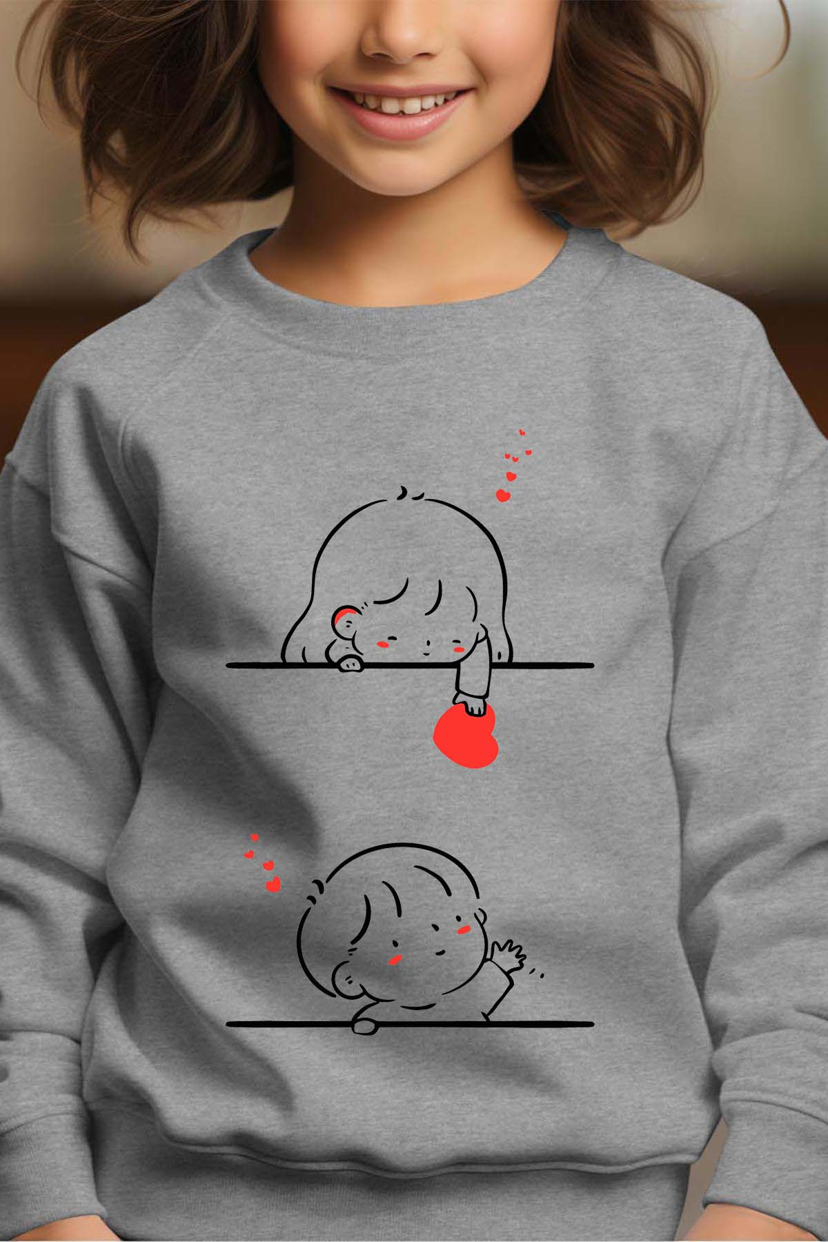Mayorista I.A.L.D FRANCE - Amor compartido - Sudadera de cuello redondo niña