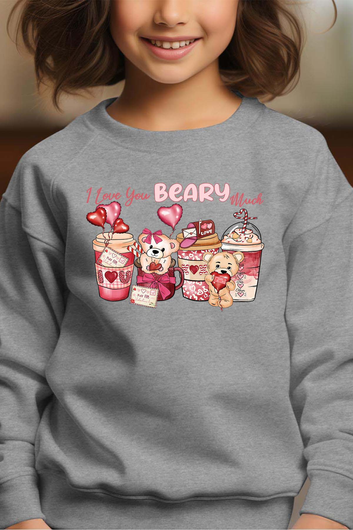 Grossiste I.A.L.D FRANCE - Beary coffee - Sweat Col Rond Fille