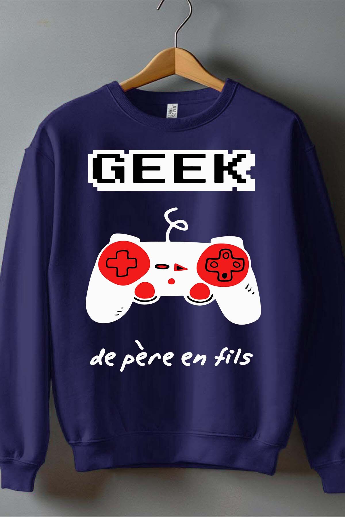 Grossista I.A.L.D FRANCE - Geek di padre in figlio - Felpa girocollo per ragazzo