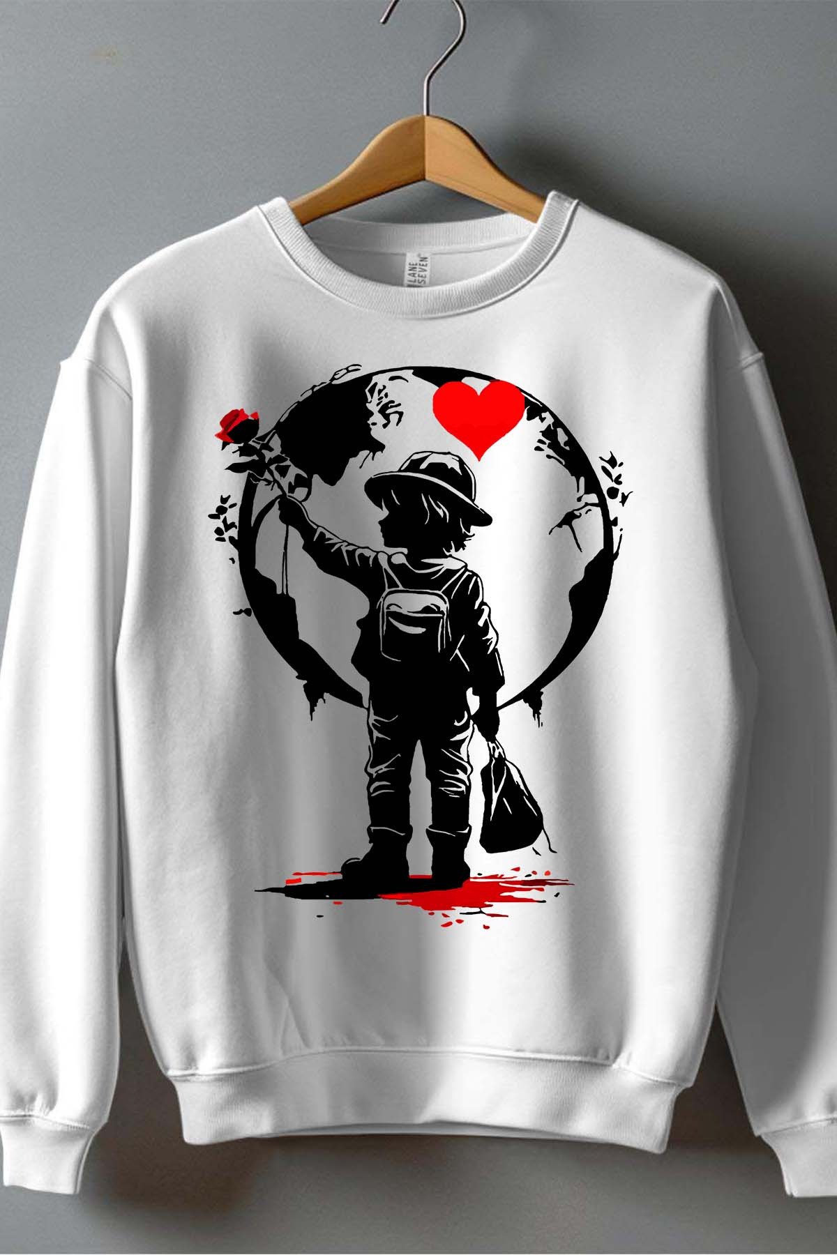 Grossiste I.A.L.D FRANCE - Monde coeur - Sweat Col Rond Garçon