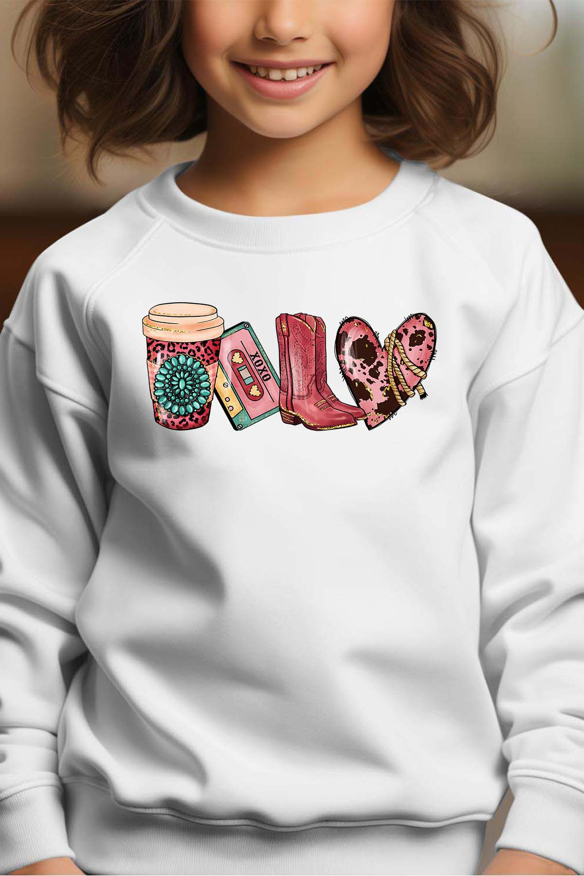 Mayorista I.A.L.D FRANCE - Coffee western - Sudadera Cuello Redondo Niña