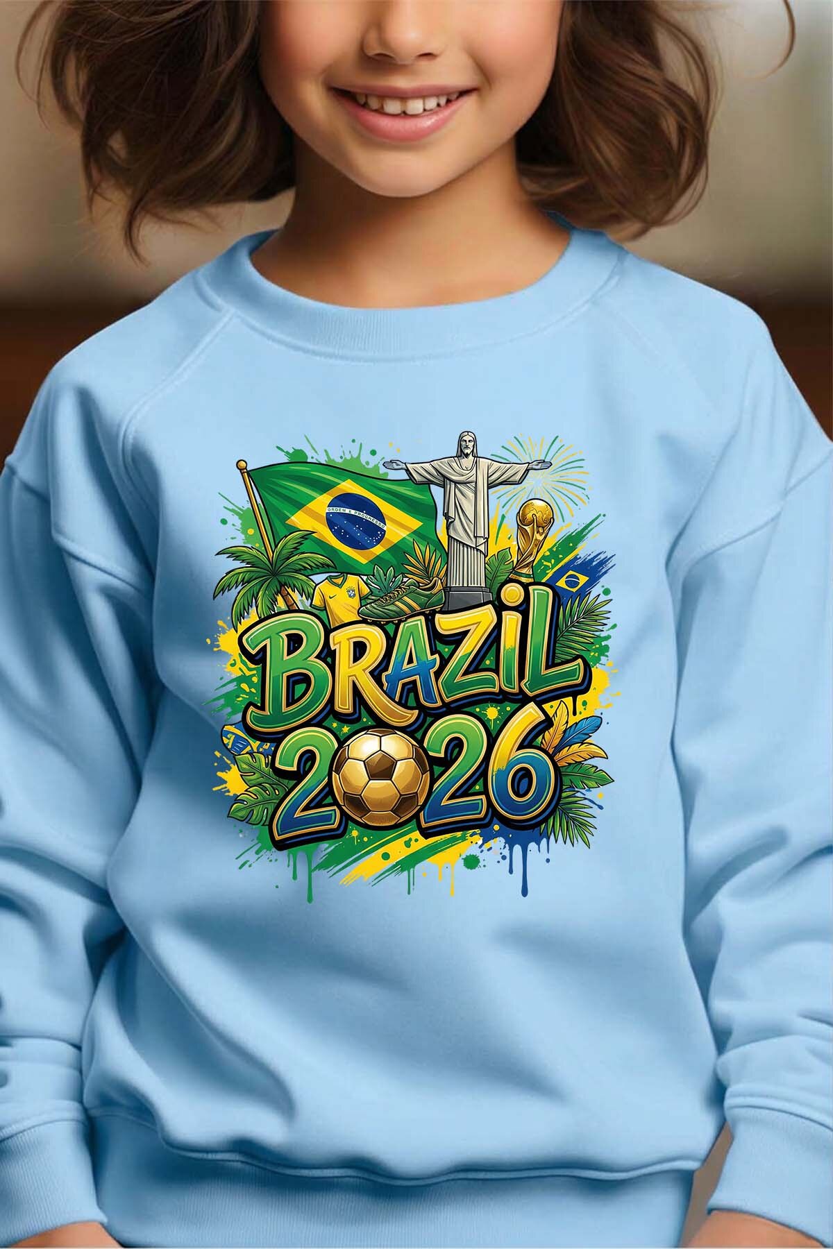 Grossiste I.A.L.D FRANCE - Cdm26 Brazil - Sweat Col Rond Fille