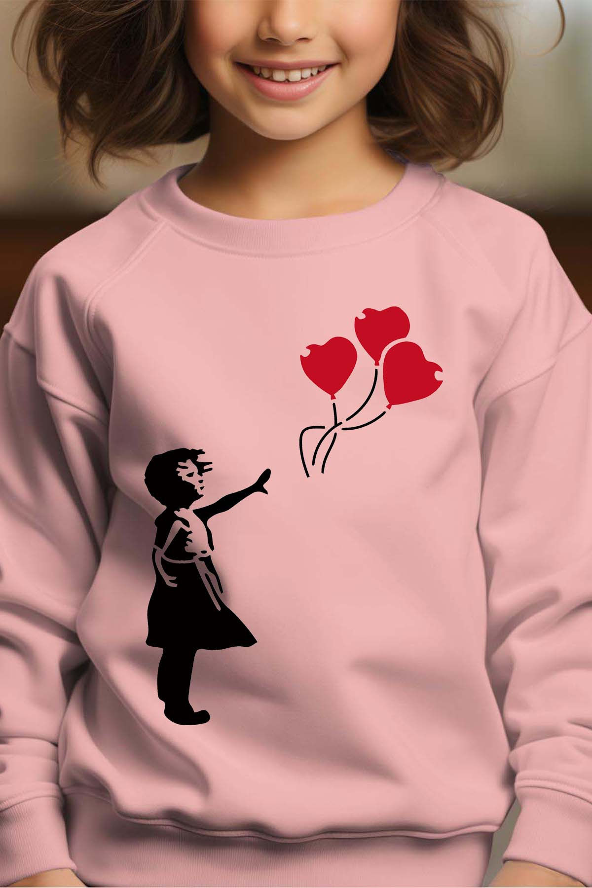 Mayorista I.A.L.D FRANCE - Hojas de globos - Sudadera de cuello redondo niña