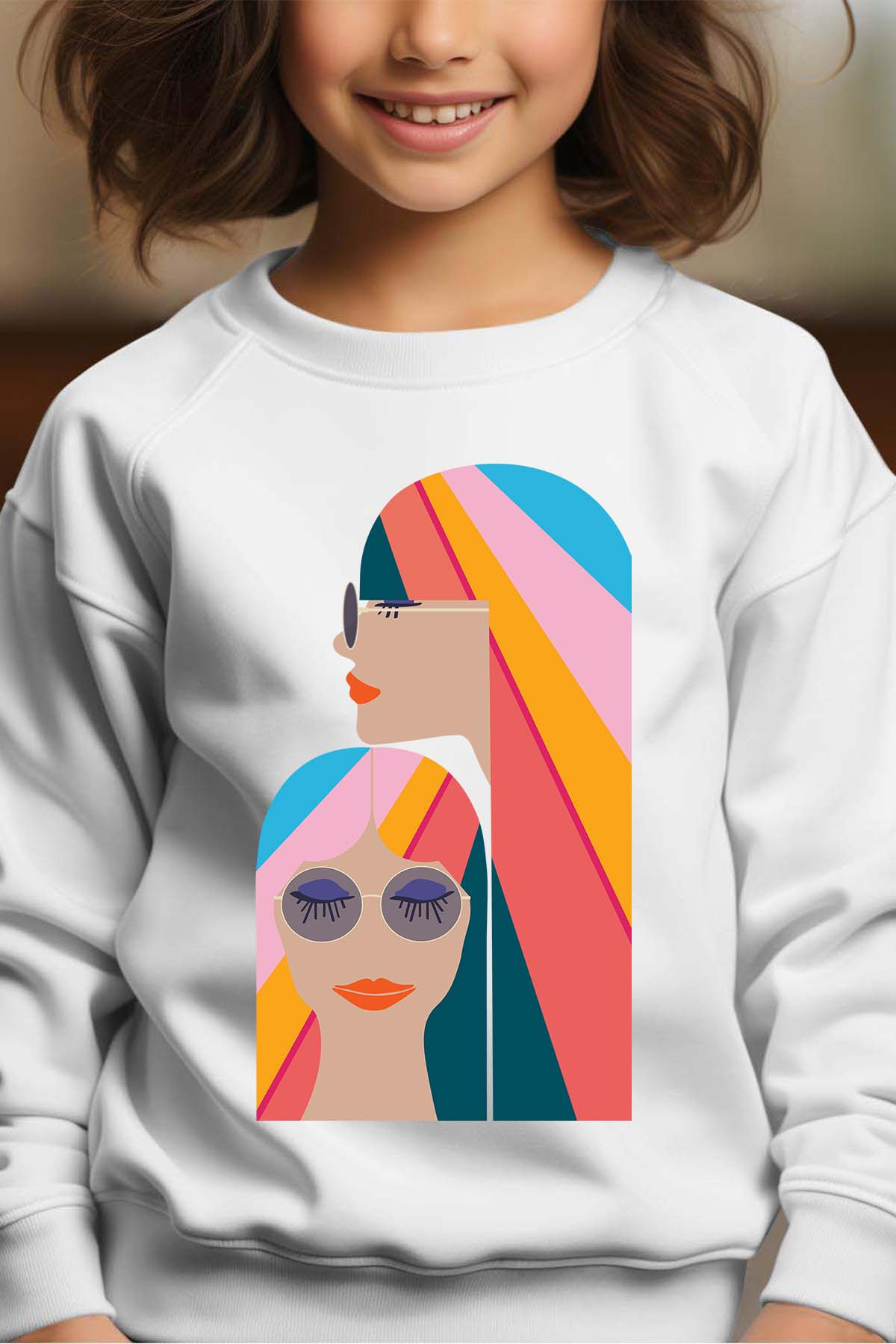 Grossiste I.A.L.D FRANCE - Profil face - Sweat Col Rond Fille