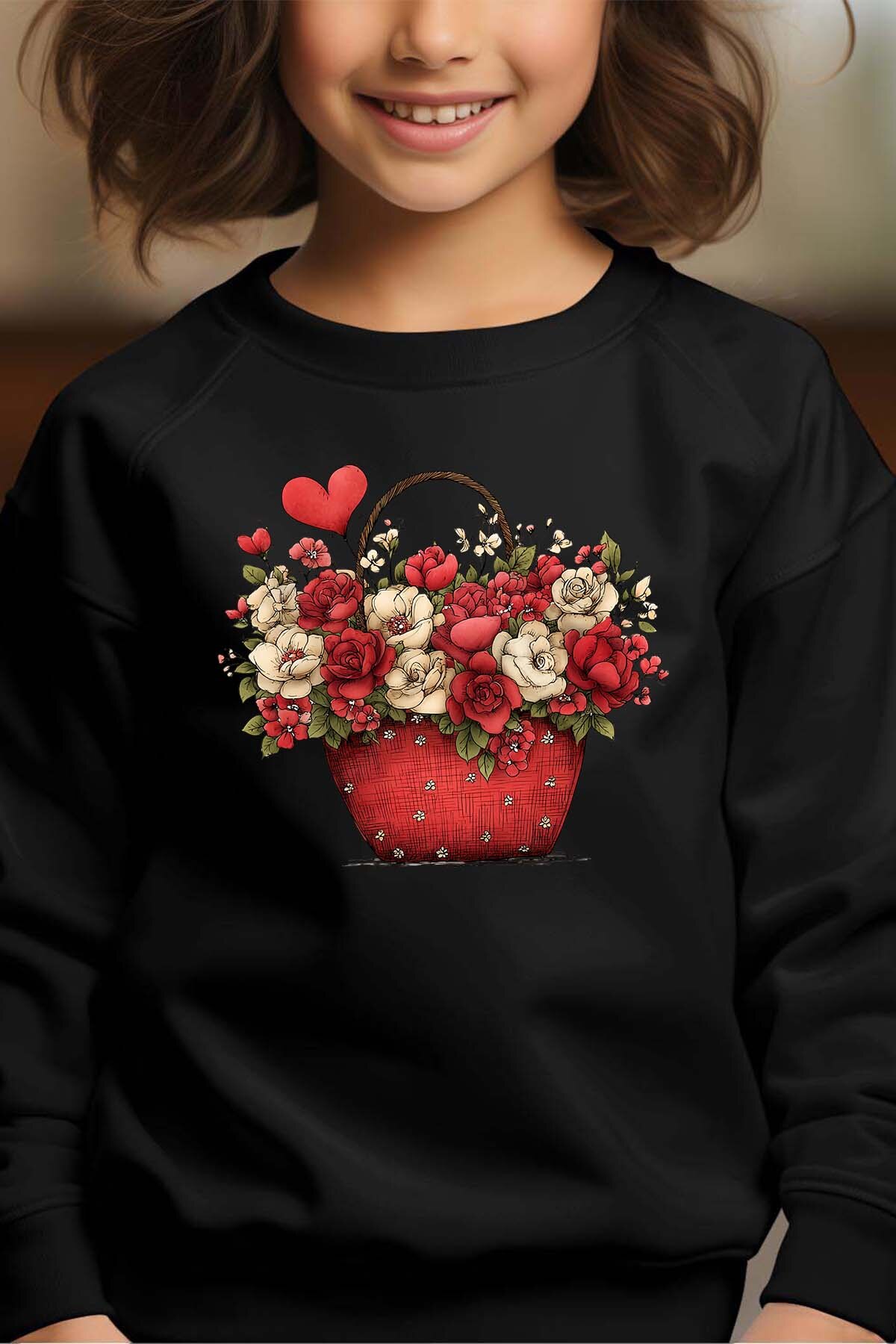 Mayorista I.A.L.D FRANCE - Sudadera con cuello redondo Niña - cesta de rosas