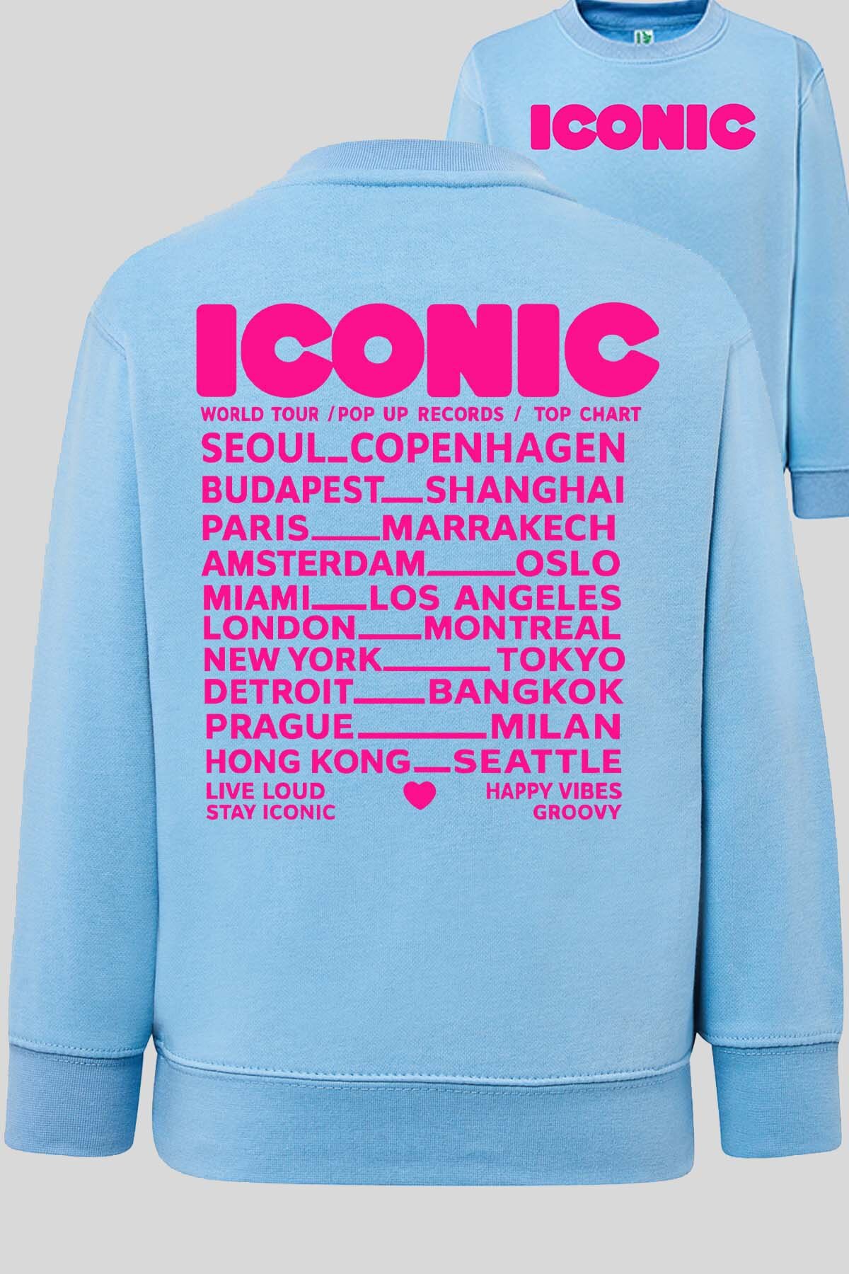 Großhändler I.A.L.D FRANCE - Ikonisches Fluo-Rosa - Rundhals-Sweatshirt für Mädchen