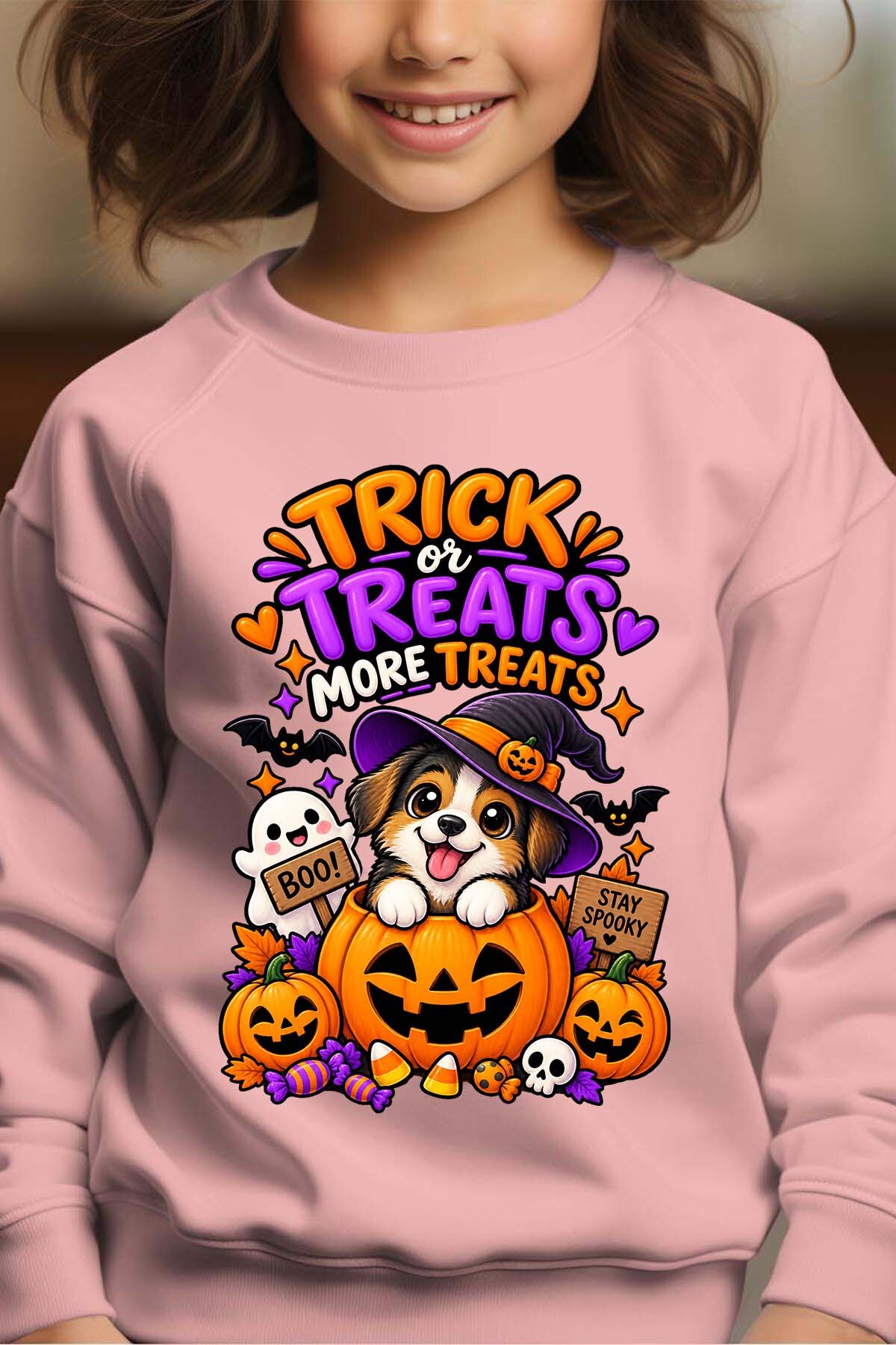 Wholesaler I.A.L.D FRANCE - Trick dog halloween - Crewneck sweatshirt Girl