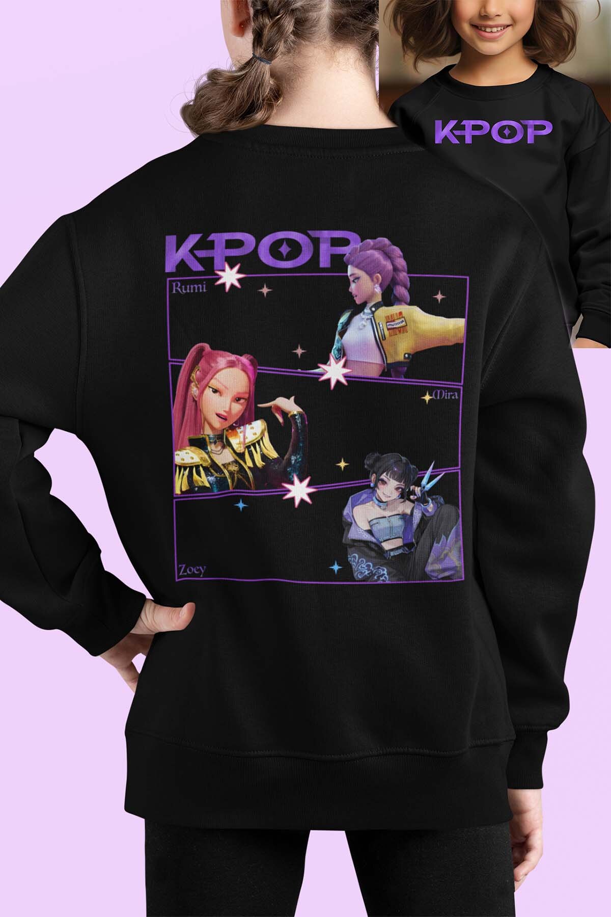 Mayorista I.A.L.D FRANCE - Chica Kpop Violeta - Sudadera con cuello redondo para niña