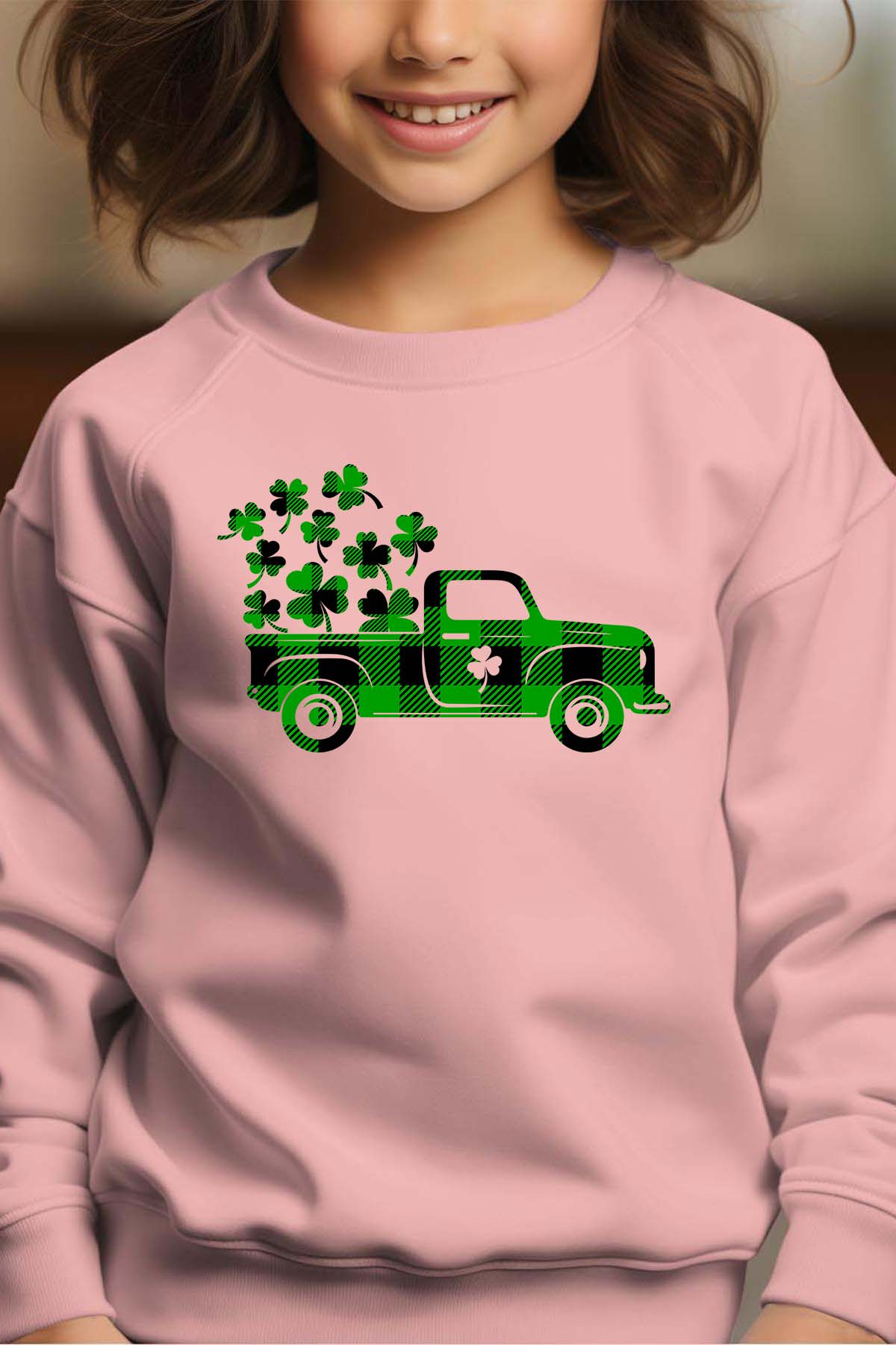 Mayorista I.A.L.D FRANCE - Camión de San Patricio - sudadera de niña redonda
