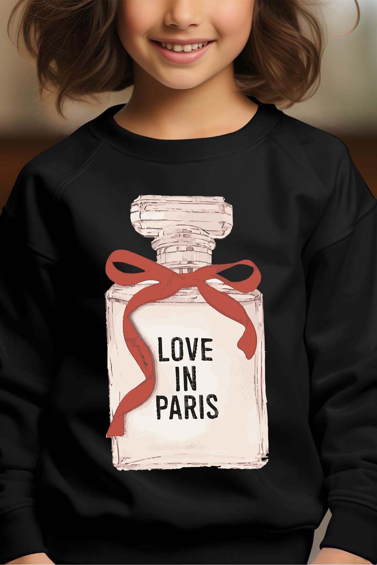 Grossiste I.A.L.D FRANCE - Love in Paris Bottle - Sweat Col Rond Fille