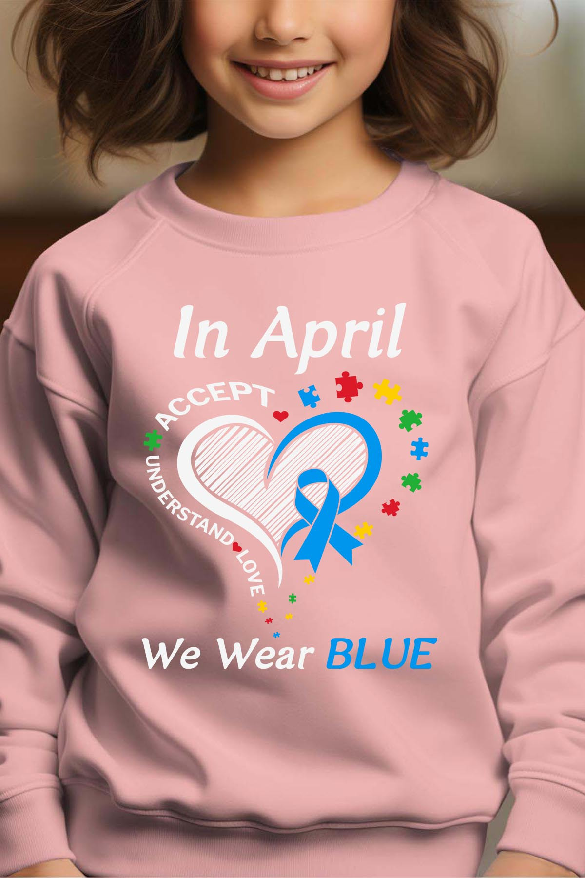 Wholesaler I.A.L.D FRANCE - Heart Blue - Crewneck sweatshirt Girl