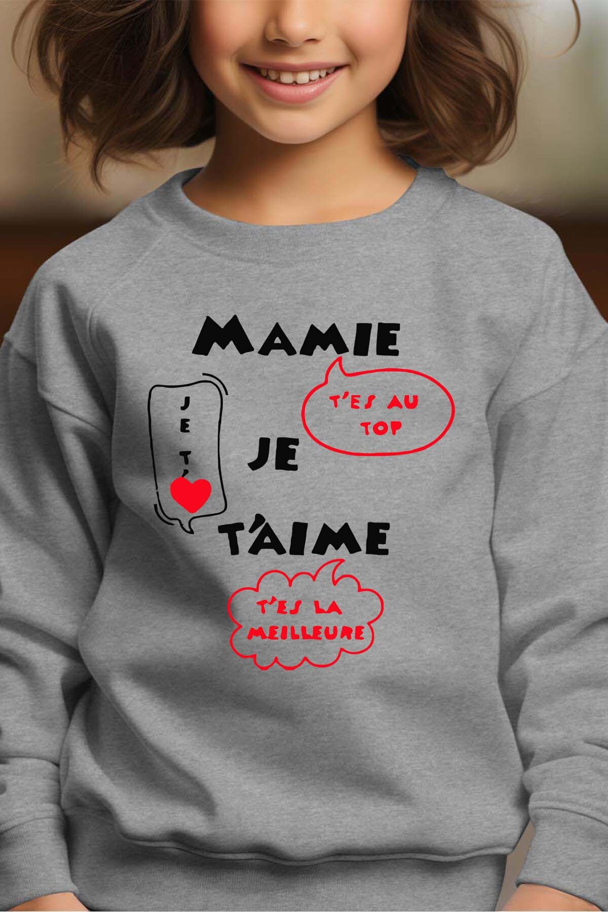Grossiste I.A.L.D FRANCE - Mamie aime Meilleure - Sweat Col Rond Fille