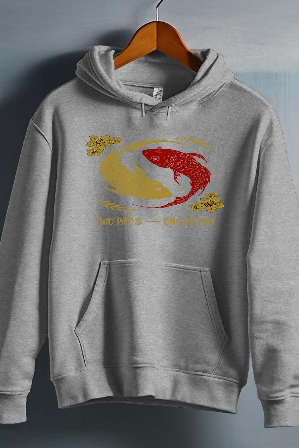 Wholesaler I.A.L.D FRANCE - Red and White Creative Illustrated Koi Fish - Hooded sweatshirt Boy