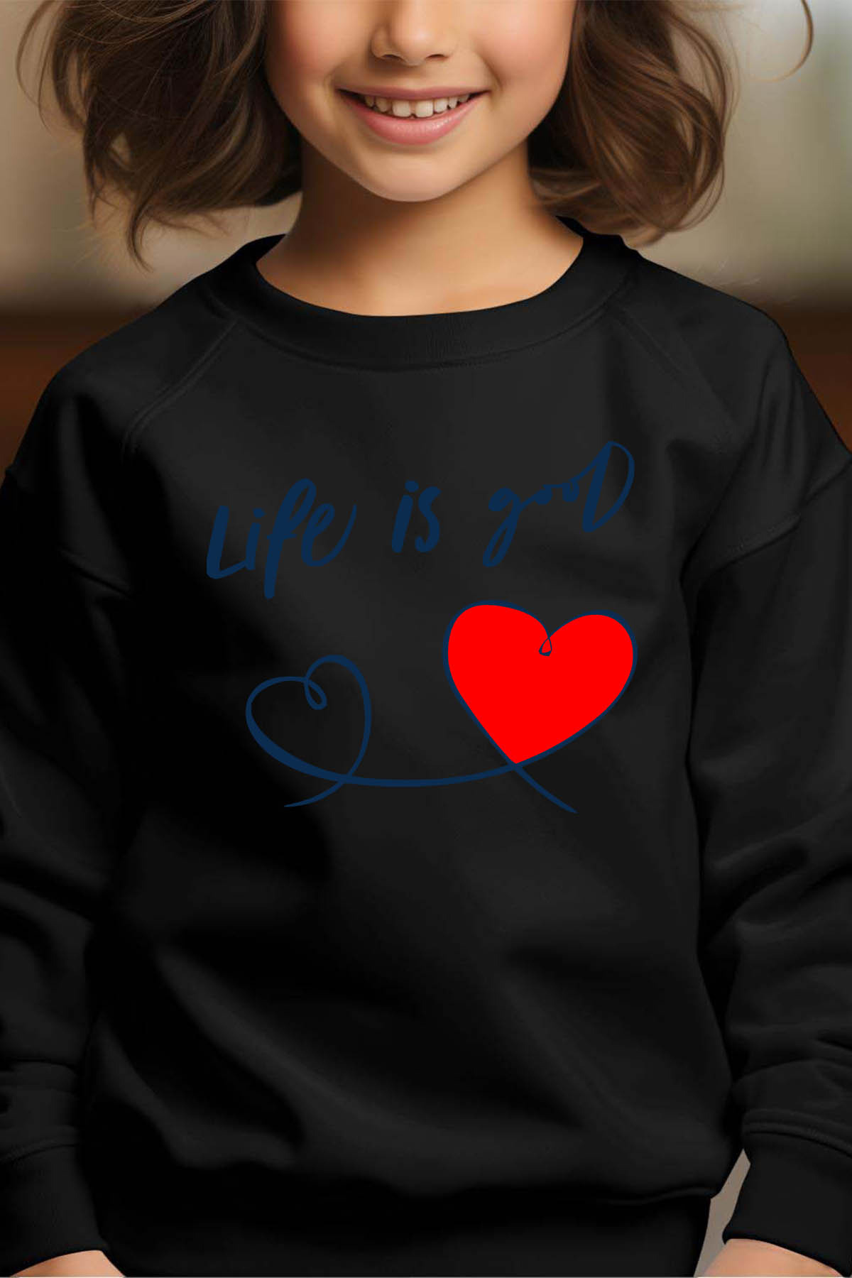 Grossiste I.A.L.D FRANCE - Life good - Sweat Col Rond Fille