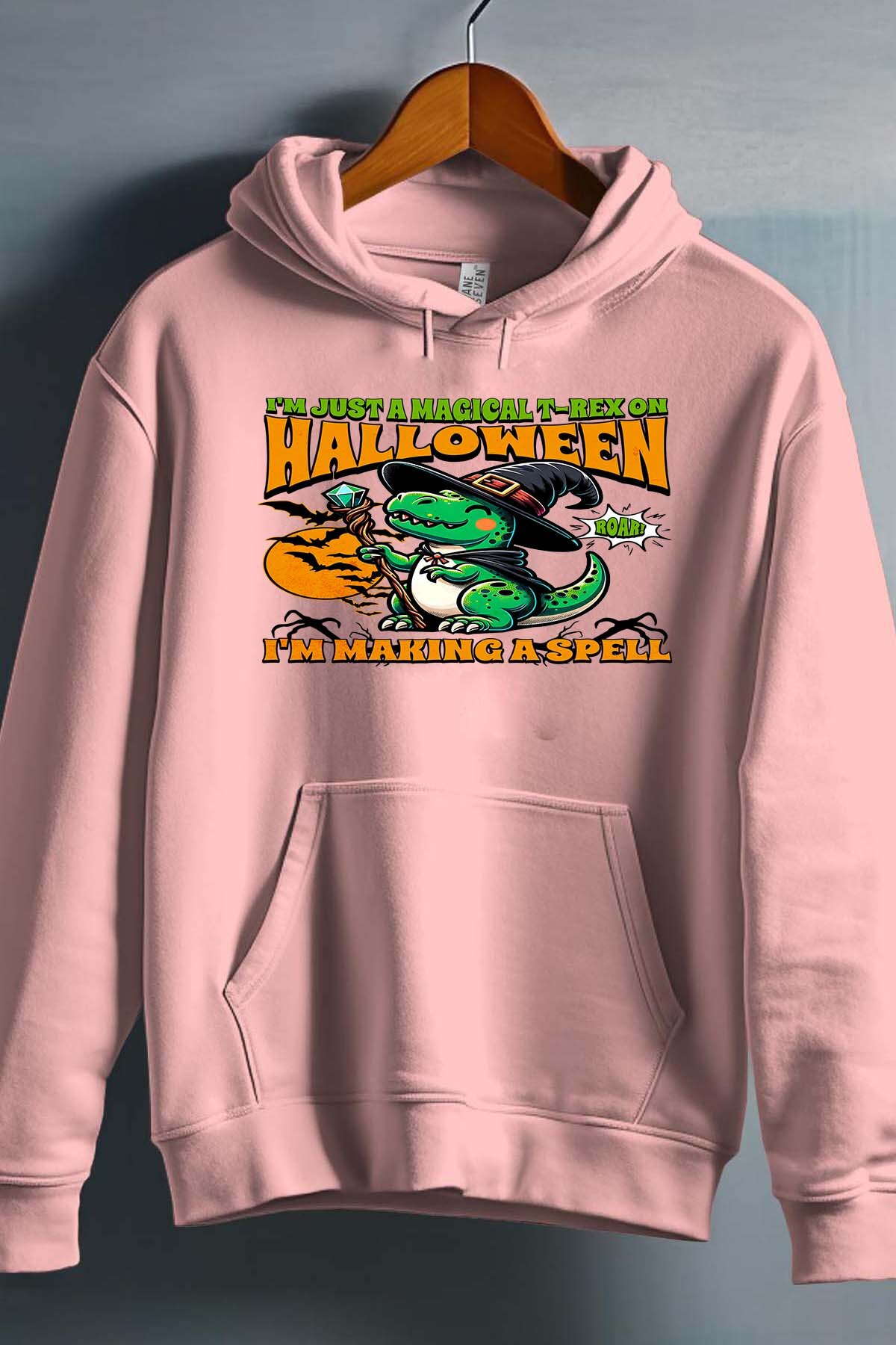 Grossiste I.A.L.D FRANCE - Halloween T-Rex Dinosaur Wizard Festive Dino - Sweat Capuche Fille
