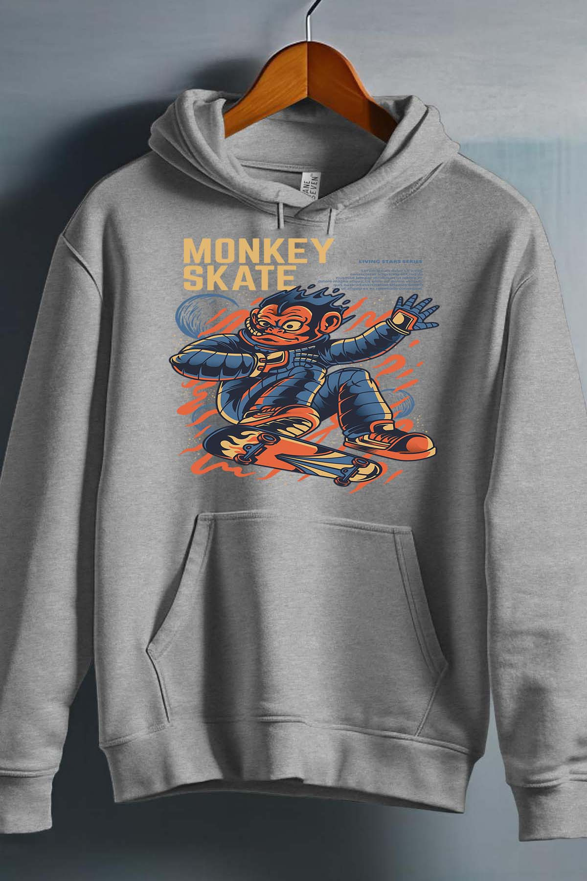 Grossista I.A.L.D FRANCE - Astroskater Monkey - Felpa con Cappuccio Ragazzo