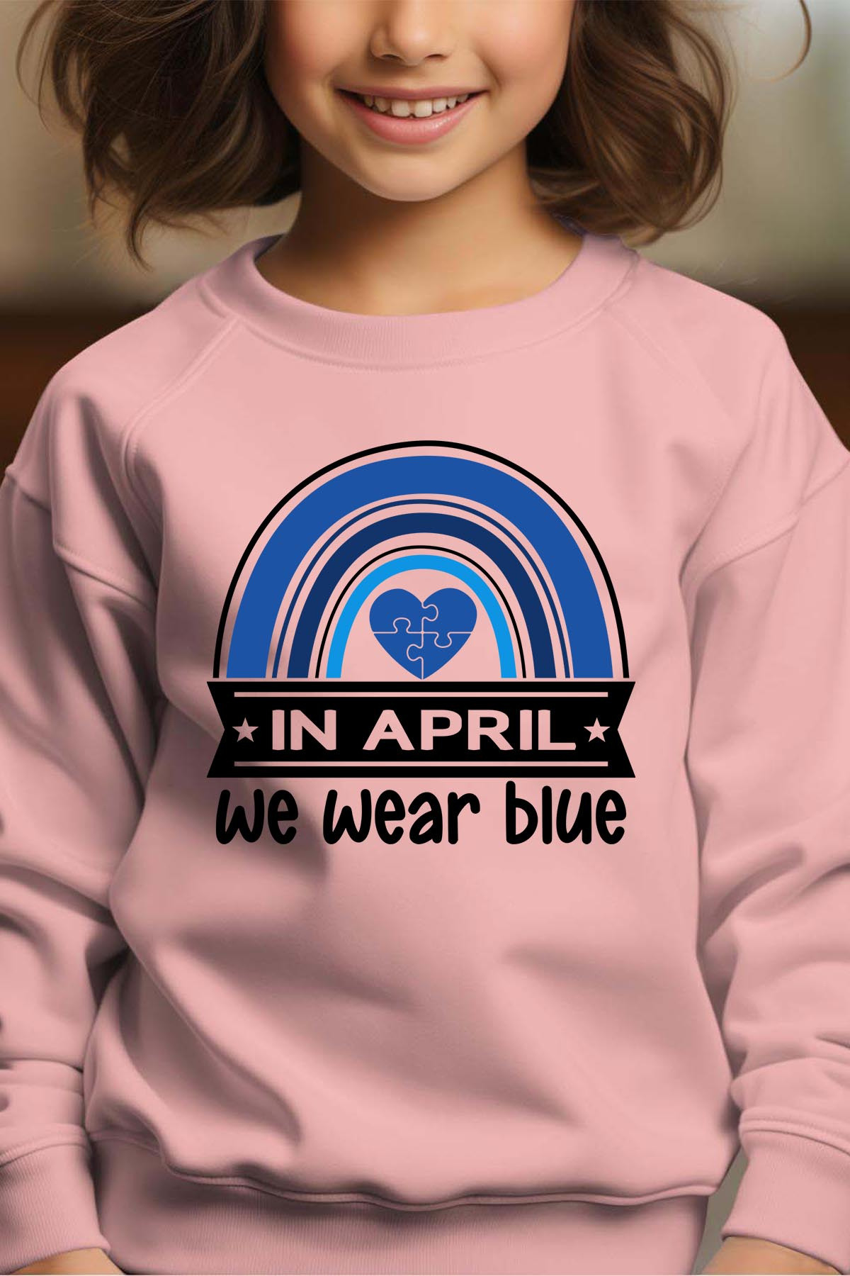Wholesaler I.A.L.D FRANCE - April wear blue - Crewneck sweatshirt Girl