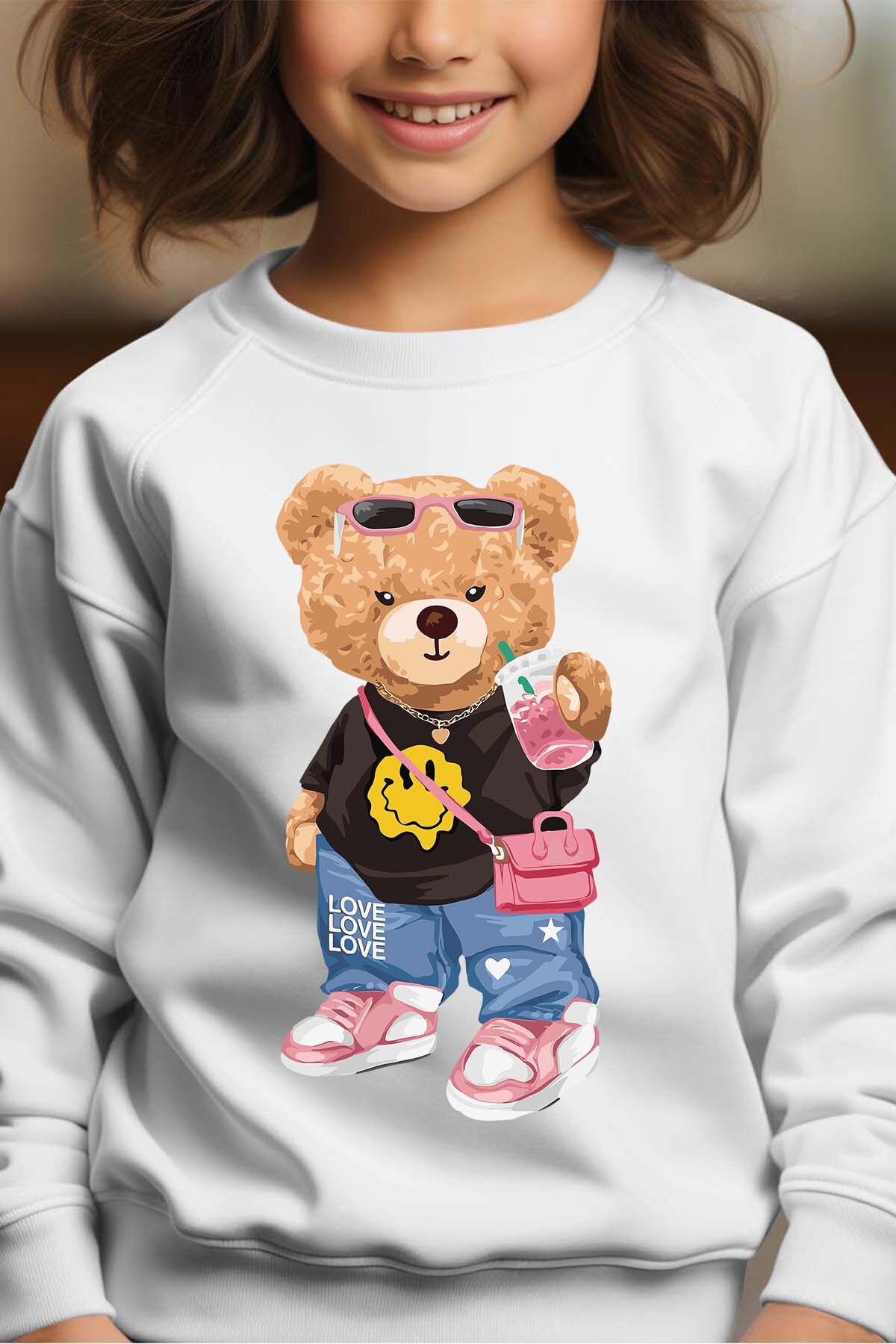 Großhändler I.A.L.D FRANCE - Smiley Bear - Rundhals-Sweatshirt Mädchen