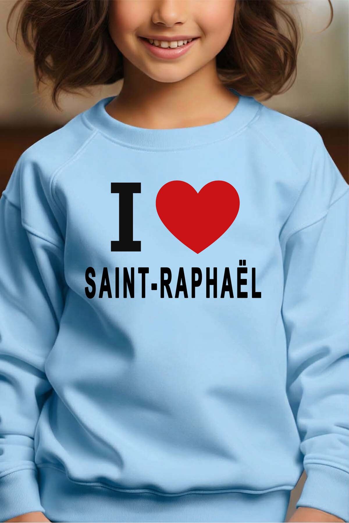 Grossiste I.A.L.D FRANCE - I love SAINT-RAPHAËL - Sweat Col Rond Fille