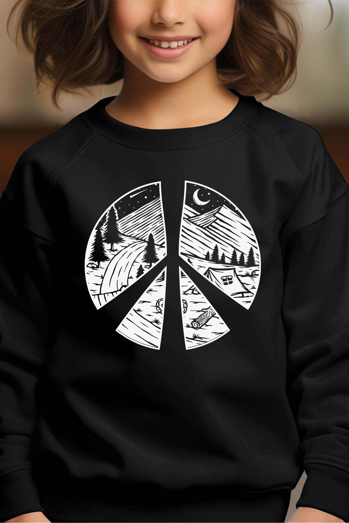 Grossiste I.A.L.D FRANCE - Peace mountain - Sweat Col Rond Fille