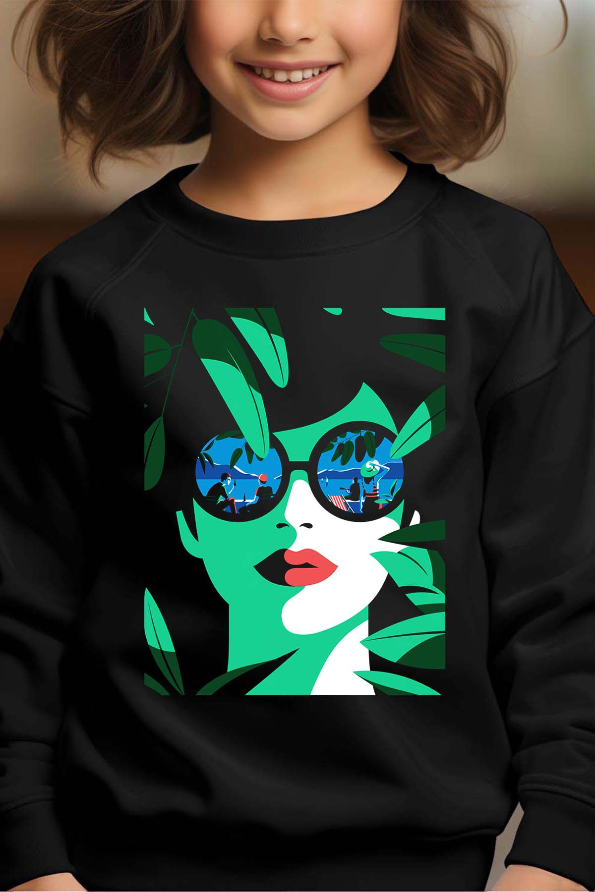 Wholesaler I.A.L.D FRANCE - Girl green 25Vers - Crewneck sweatshirt Girl