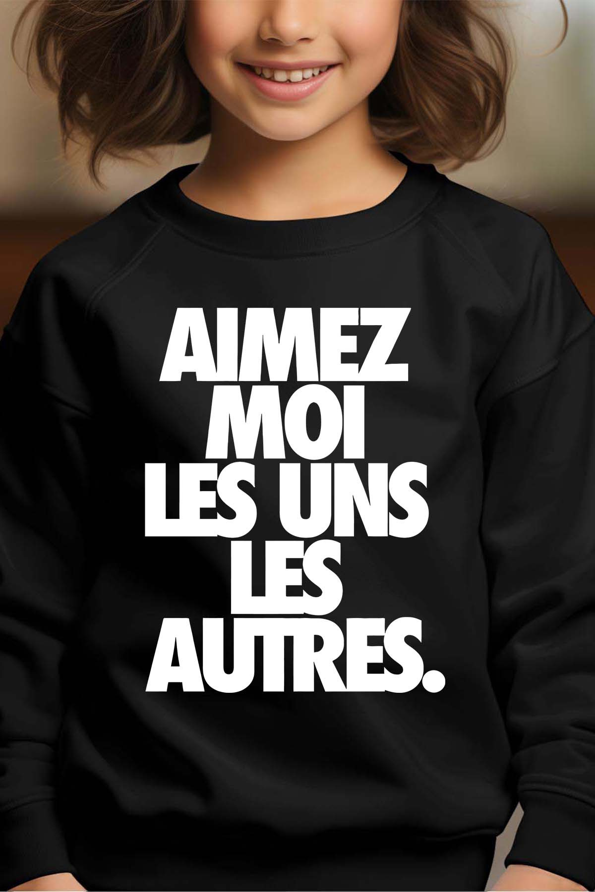 Großhändler I.A.L.D FRANCE - Love me WHITE – Rundhals-Sweatshirt für Mädchen