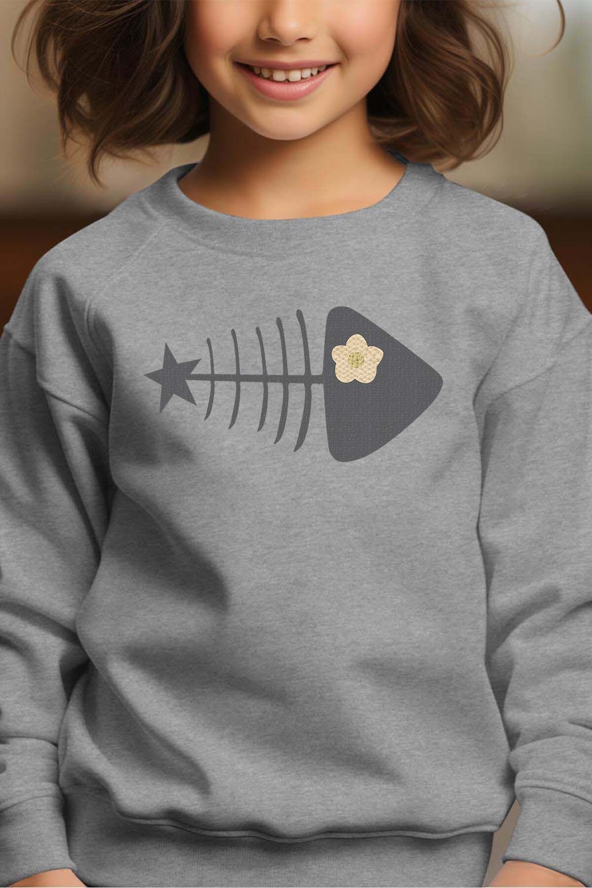 Grossiste I.A.L.D FRANCE - Fishbone star - Sweat Col Rond Fille