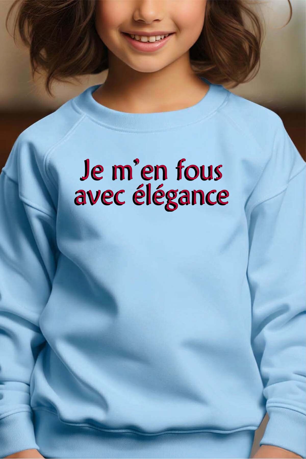 Grossiste I.A.L.D FRANCE - Je mon fous elegance - Sweat Col Rond Fille