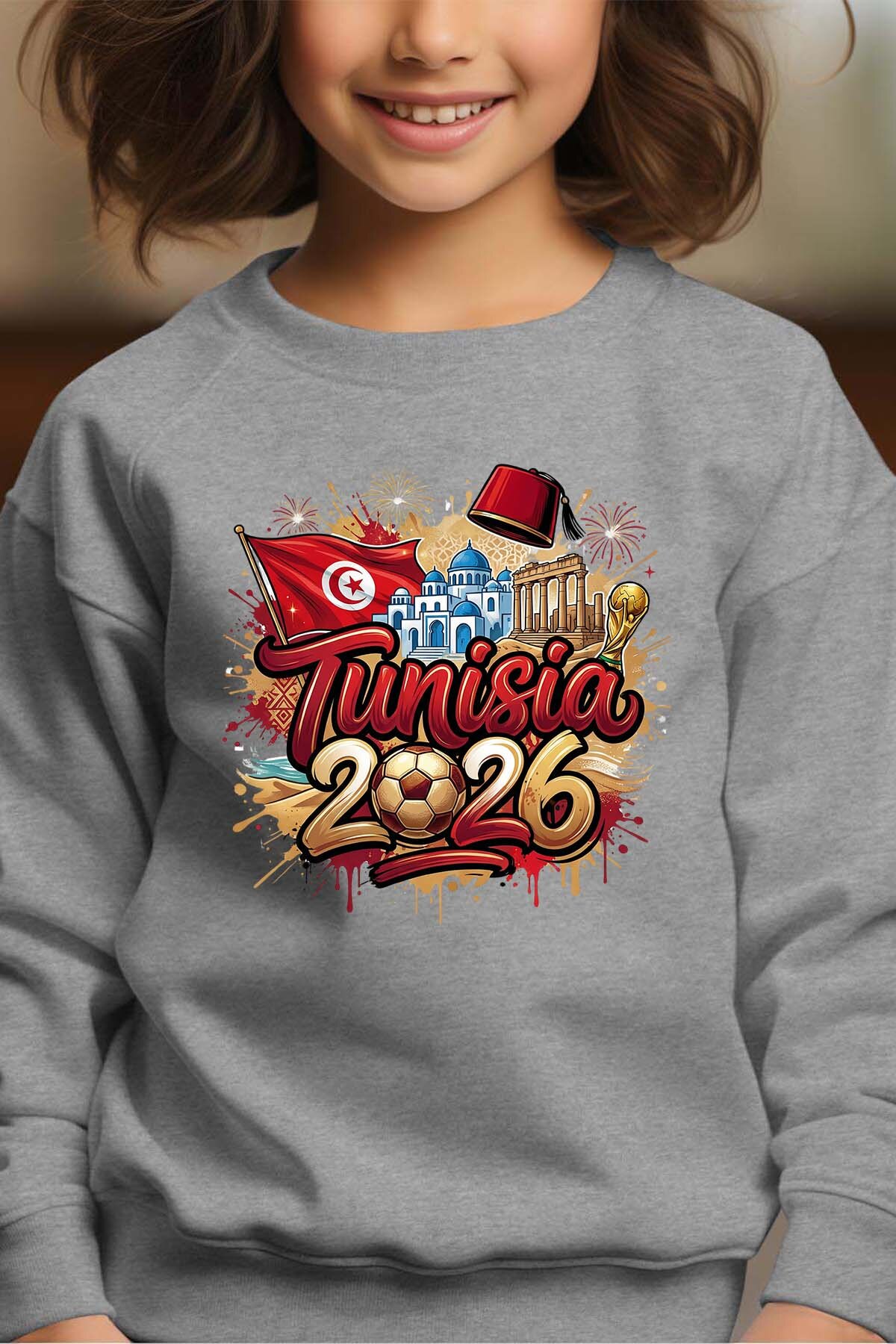 Grossiste I.A.L.D FRANCE - Cdm26 Tunisia - Sweat Col Rond Fille