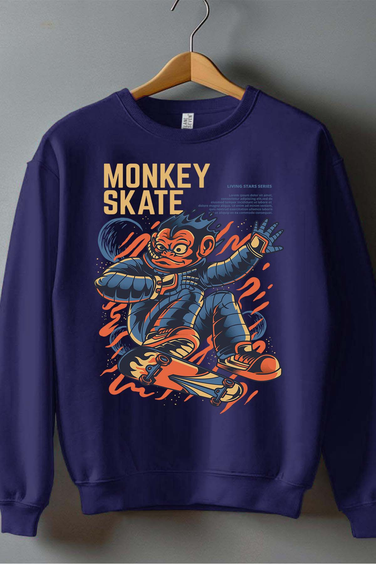 Grossiste I.A.L.D FRANCE - Astroskater Monkey - Sweat Col Rond Garçon