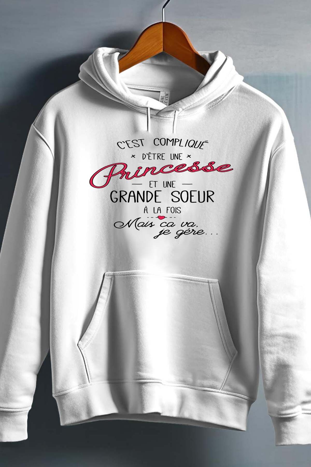 Grossiste I.A.L.D FRANCE - Compliqué princesse & Grande soeur - Sweat Capuche Fille